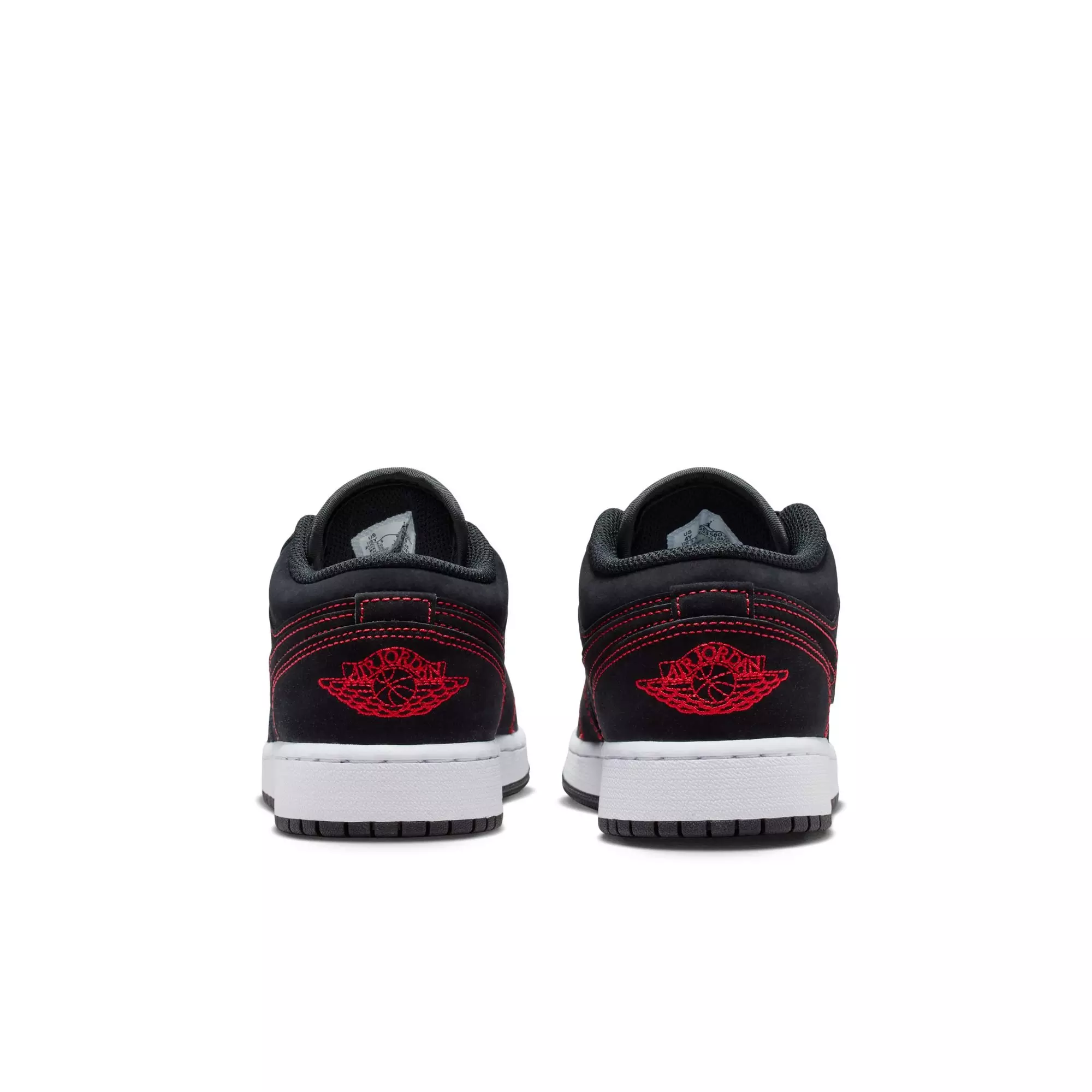 Jordan 1 Low "Black/University Red/White" Grade School Boys' Shoe - BLACK/RED