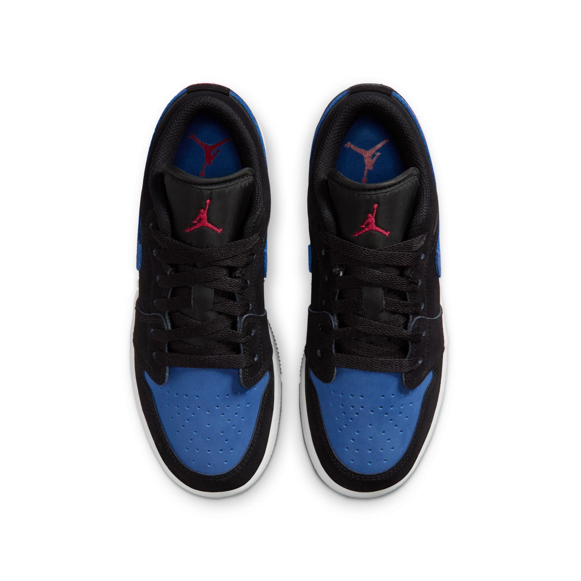 Jordan 1 Low "Black/Summit White/True Blue/Varsity Red" Grade School Boys' Shoe - BLACK/RED/BLUE