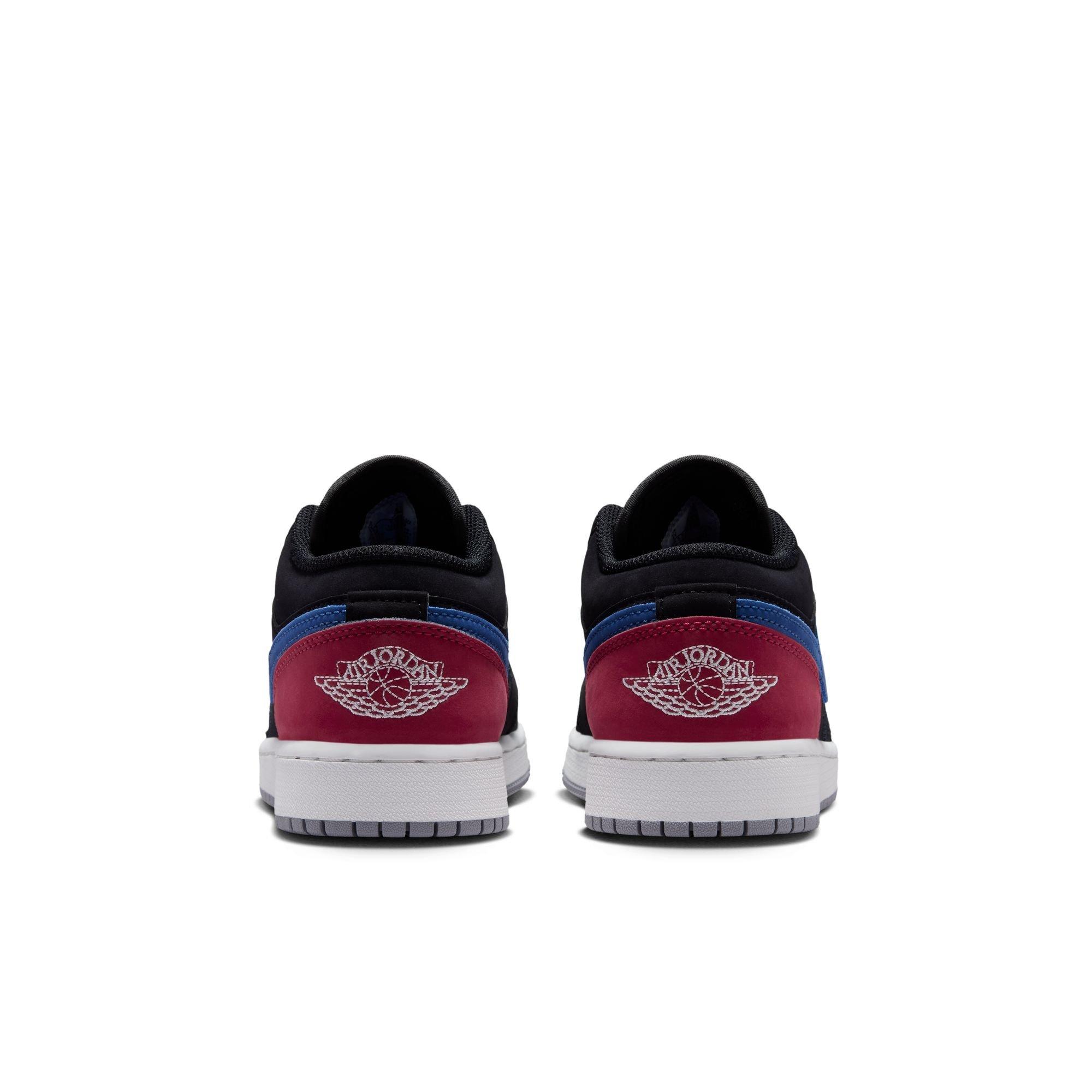 Jordan 1 Low "Black/Summit White/True Blue/Varsity Red" Grade School Boys' Shoe - BLACK/RED/BLUE