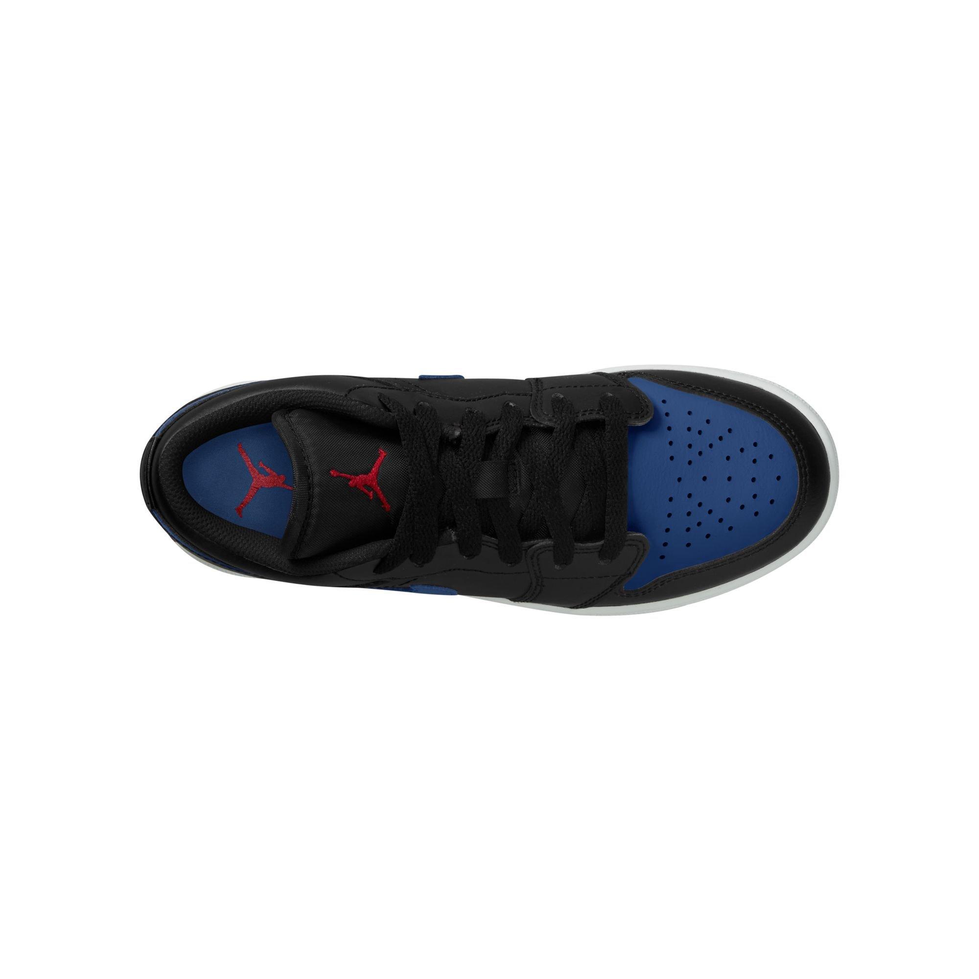 Jordan 1 Low "Black/Summit White/True Blue/Varsity Red" Grade School Boys' Shoe - BLACK/RED/BLUE