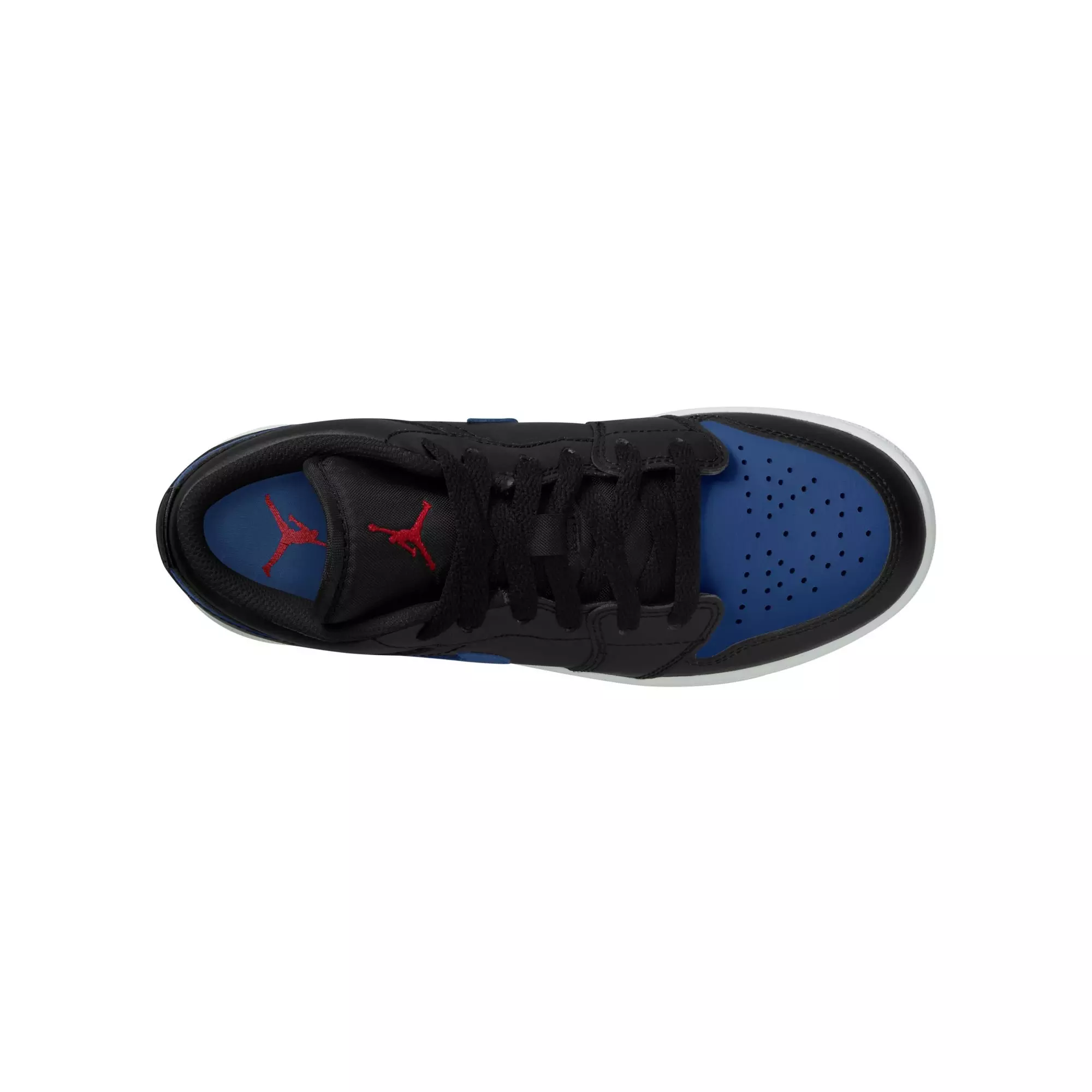 Jordan 1 Low "Black/Summit White/True Blue/Varsity Red" Grade School Boys' Shoe - BLACK/RED/BLUE
