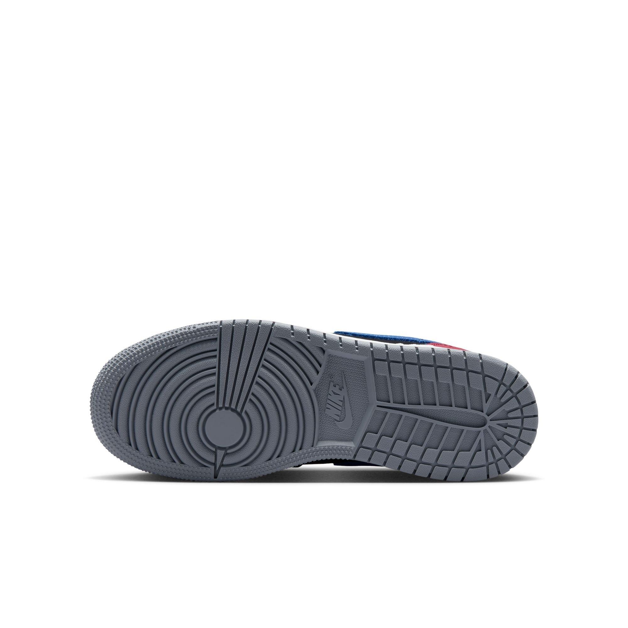 Jordan 1 Low "Black/Summit White/True Blue/Varsity Red" Grade School Boys' Shoe - BLACK/RED/BLUE
