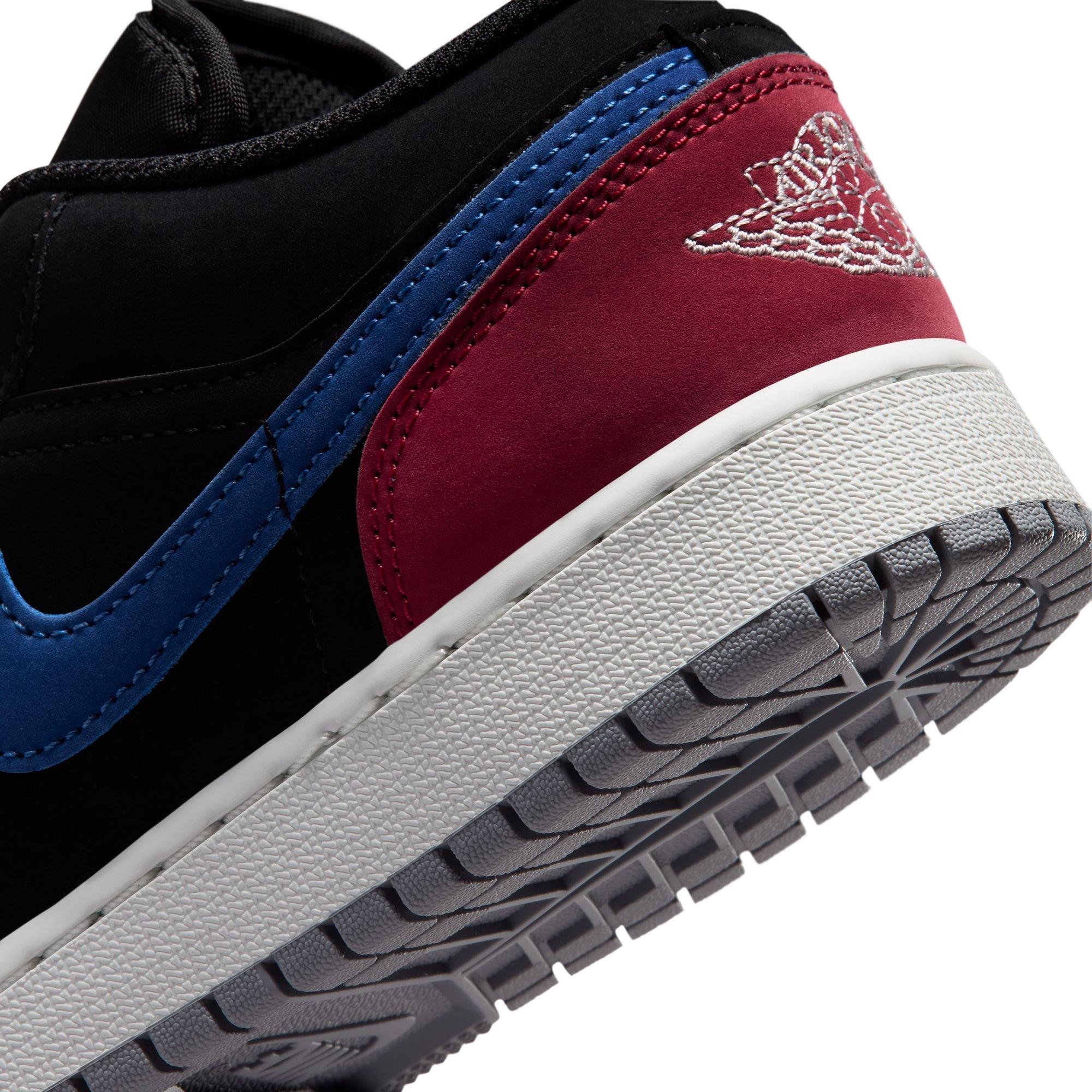 Jordan 1 Low "Black/Summit White/True Blue/Varsity Red" Grade School Boys' Shoe - BLACK/RED/BLUE