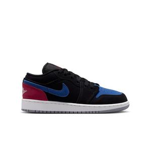 Jordan 1 Low "Black/Summit White/True Blue/Varsity Red" Grade School Boys' Shoe - BLACK/RED/BLUE