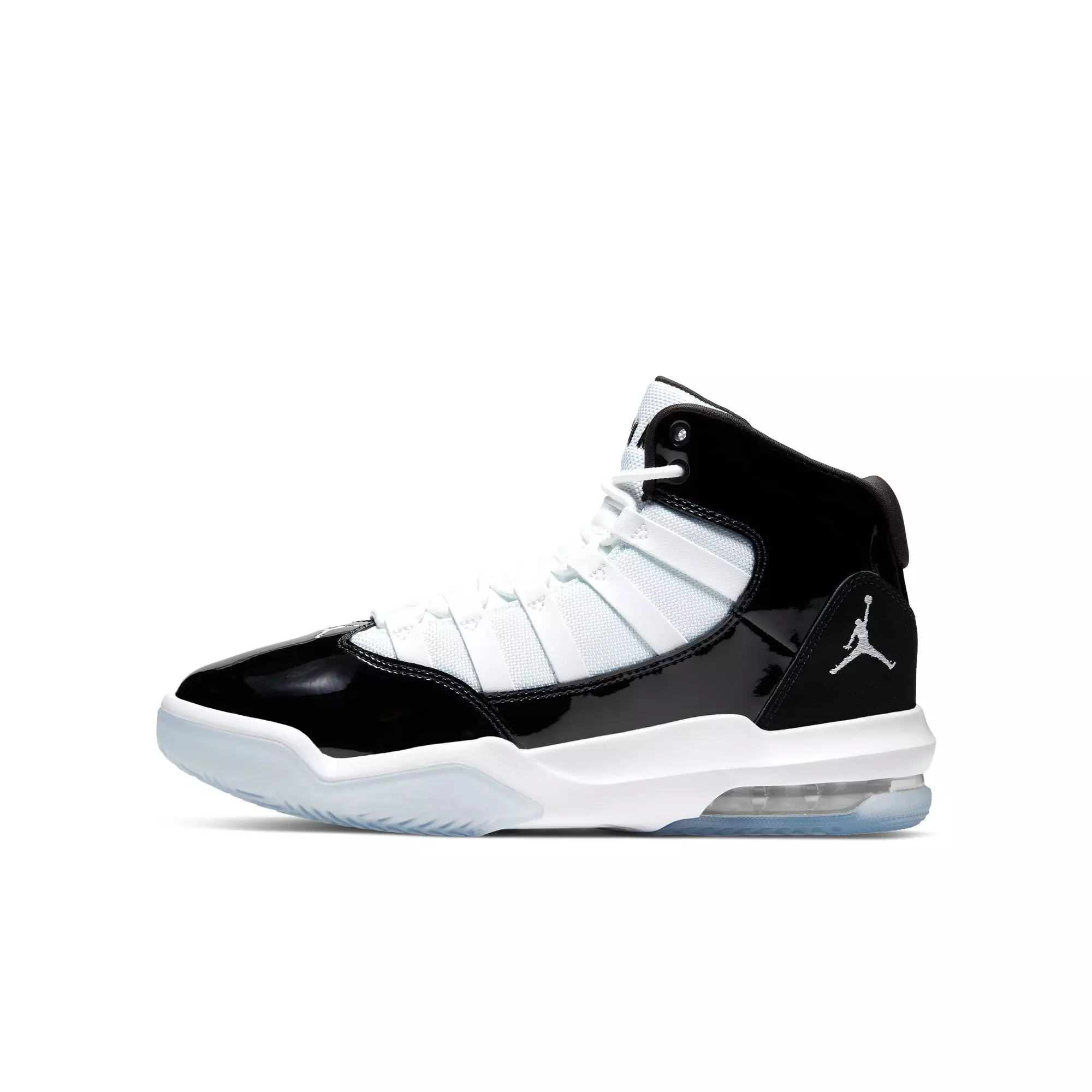 Jordan Max Aura "Black/White" Grade School Boys' Shoe - BLACK/WHITE