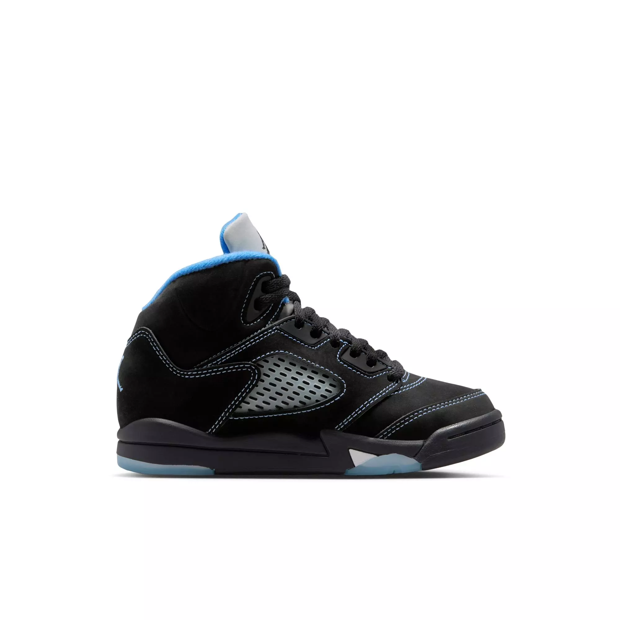 Jordan 5 Retro "Black Carolina" Preschool Kids' Shoe - BLACK/UNIVERSITY BLUE/WHITE