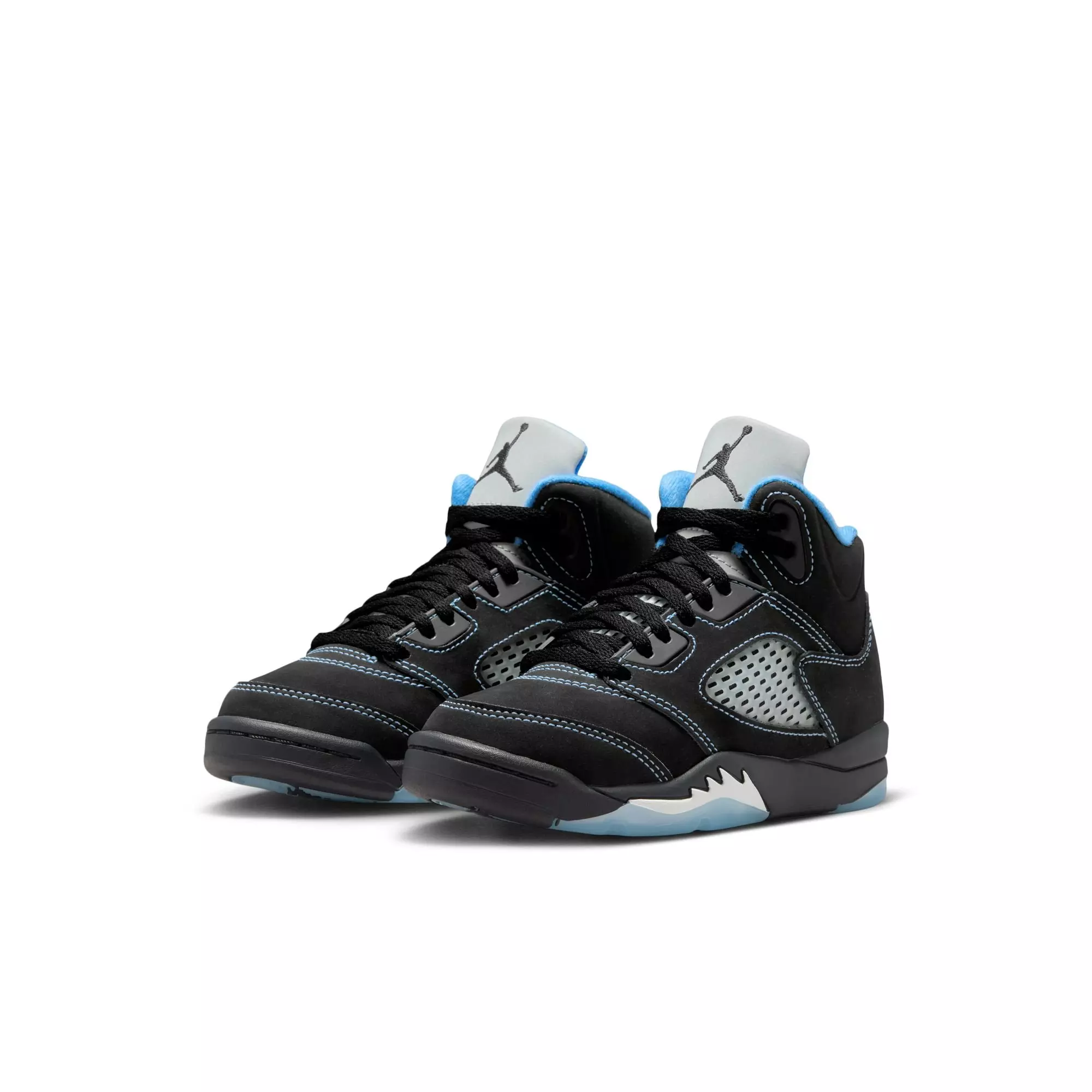 Jordan 5 Retro "Black Carolina" Preschool Kids' Shoe - BLACK/UNIVERSITY BLUE/WHITE