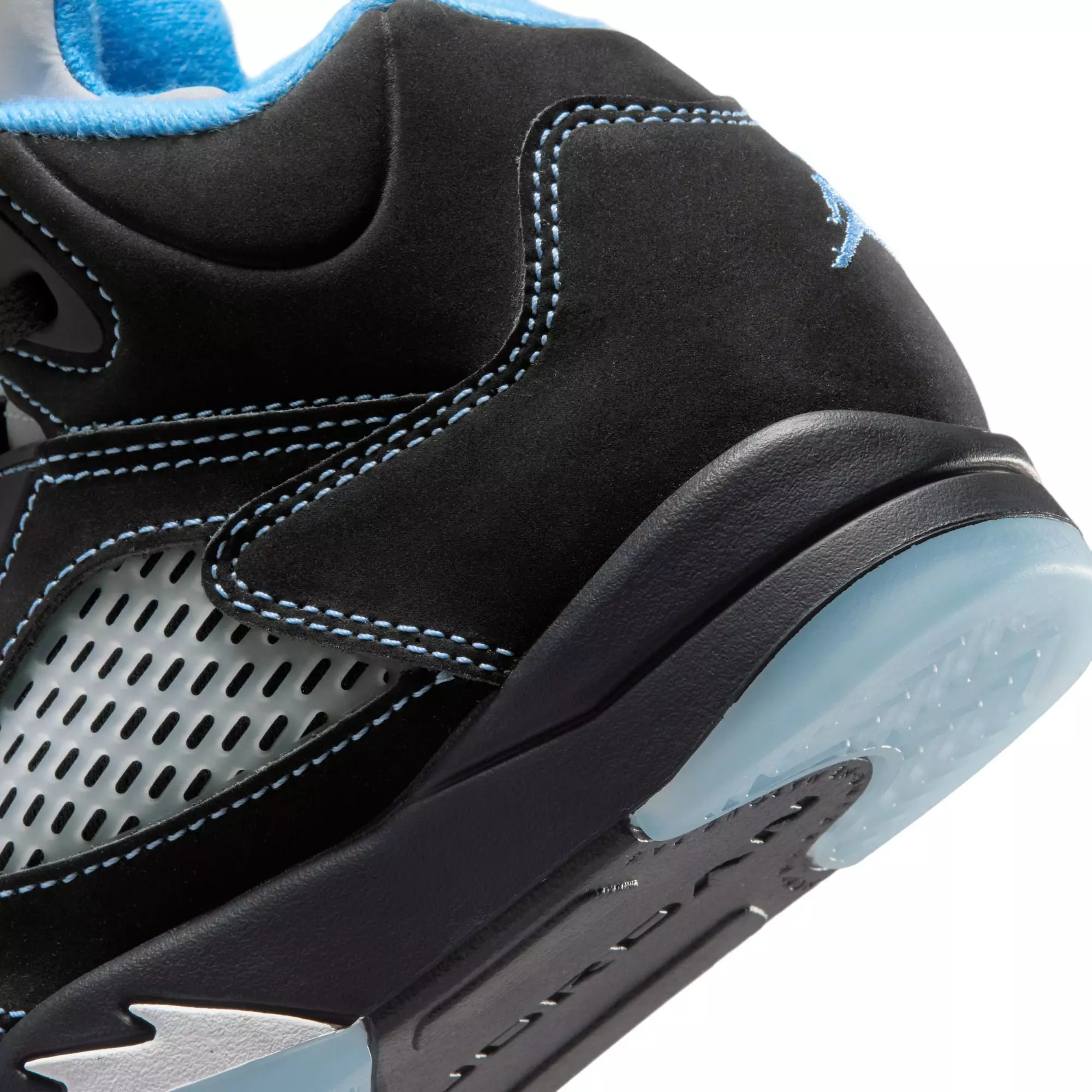 Jordan 5 Retro "Black Carolina" Preschool Kids' Shoe - BLACK/UNIVERSITY BLUE/WHITE