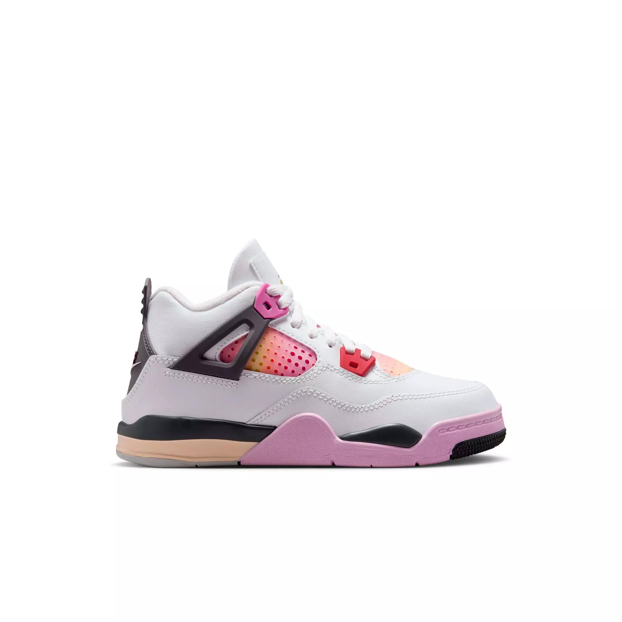 Jordan 4 Retro "Comic" Preschool Kids' Shoe - OFF WHITE/FIRE PINK/ANTHRACITE