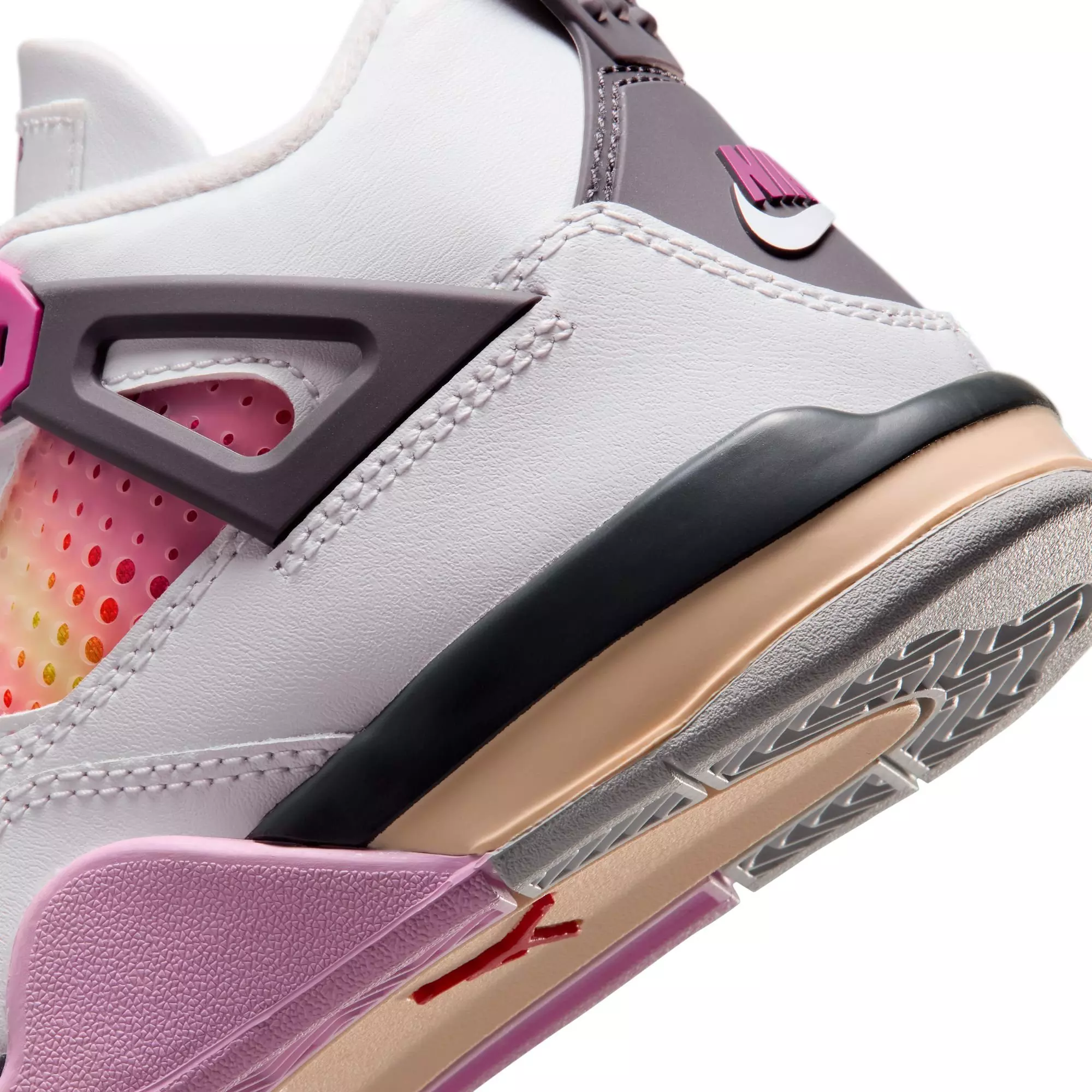 Jordan 4 Retro "Comic" Preschool Kids' Shoe - OFF WHITE/FIRE PINK/ANTHRACITE