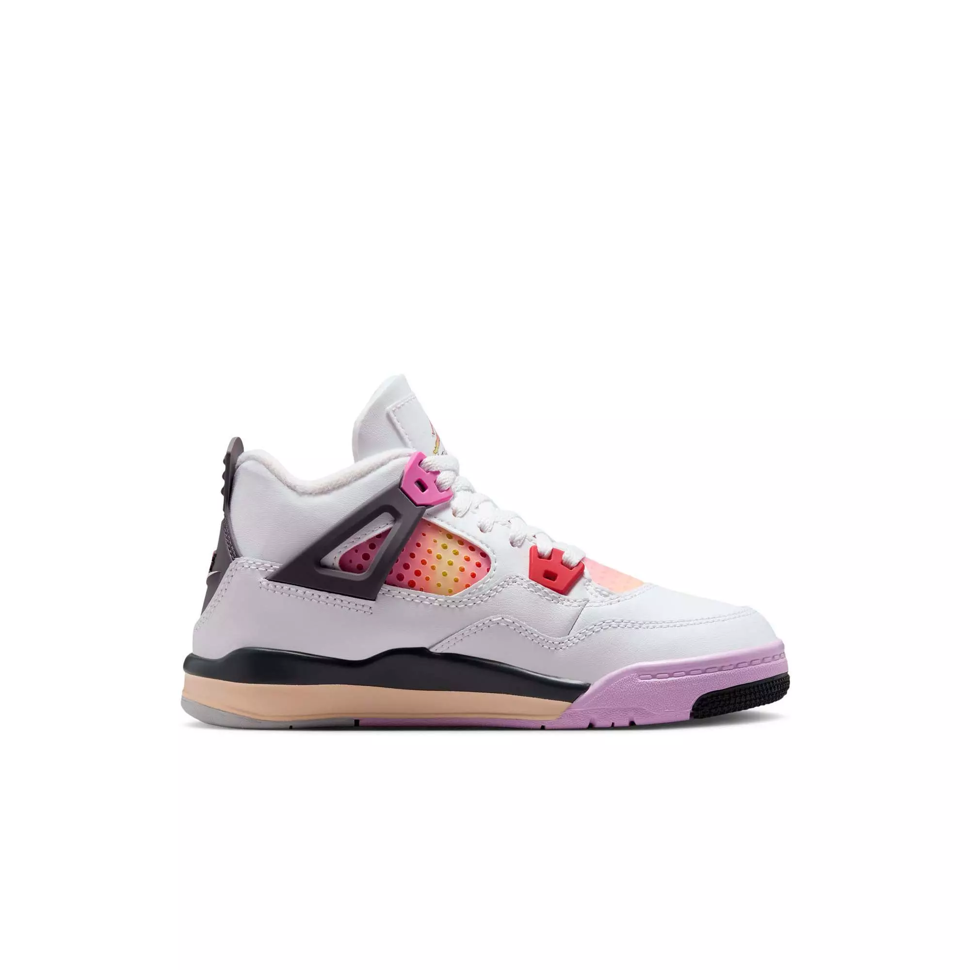 Jordan 4 Retro "Comic" Preschool Kids' Shoe - OFF WHITE/FIRE PINK/ANTHRACITE