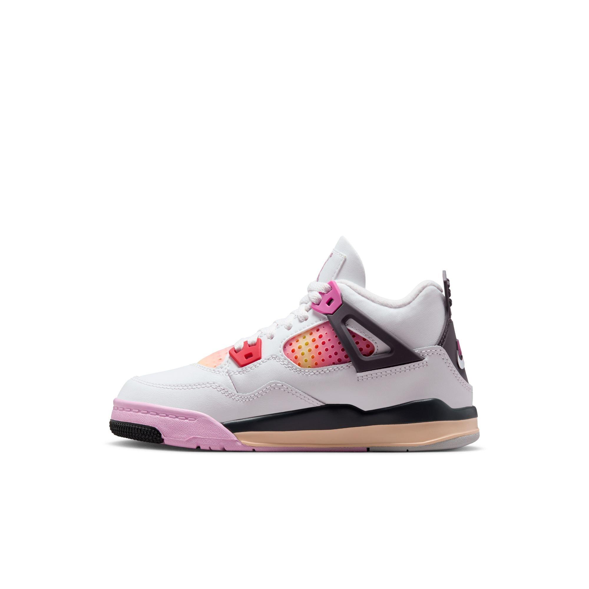 Jordan 4 Retro "Comic" Preschool Kids' Shoe - OFF WHITE/FIRE PINK/ANTHRACITE Thumbnail View 5