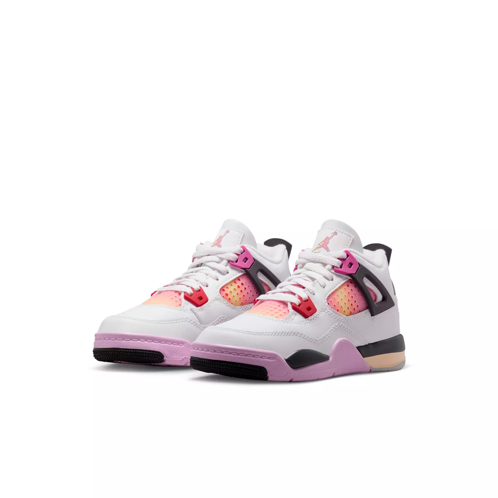 Jordan 4 Retro "Comic" Preschool Kids' Shoe - OFF WHITE/FIRE PINK/ANTHRACITE
