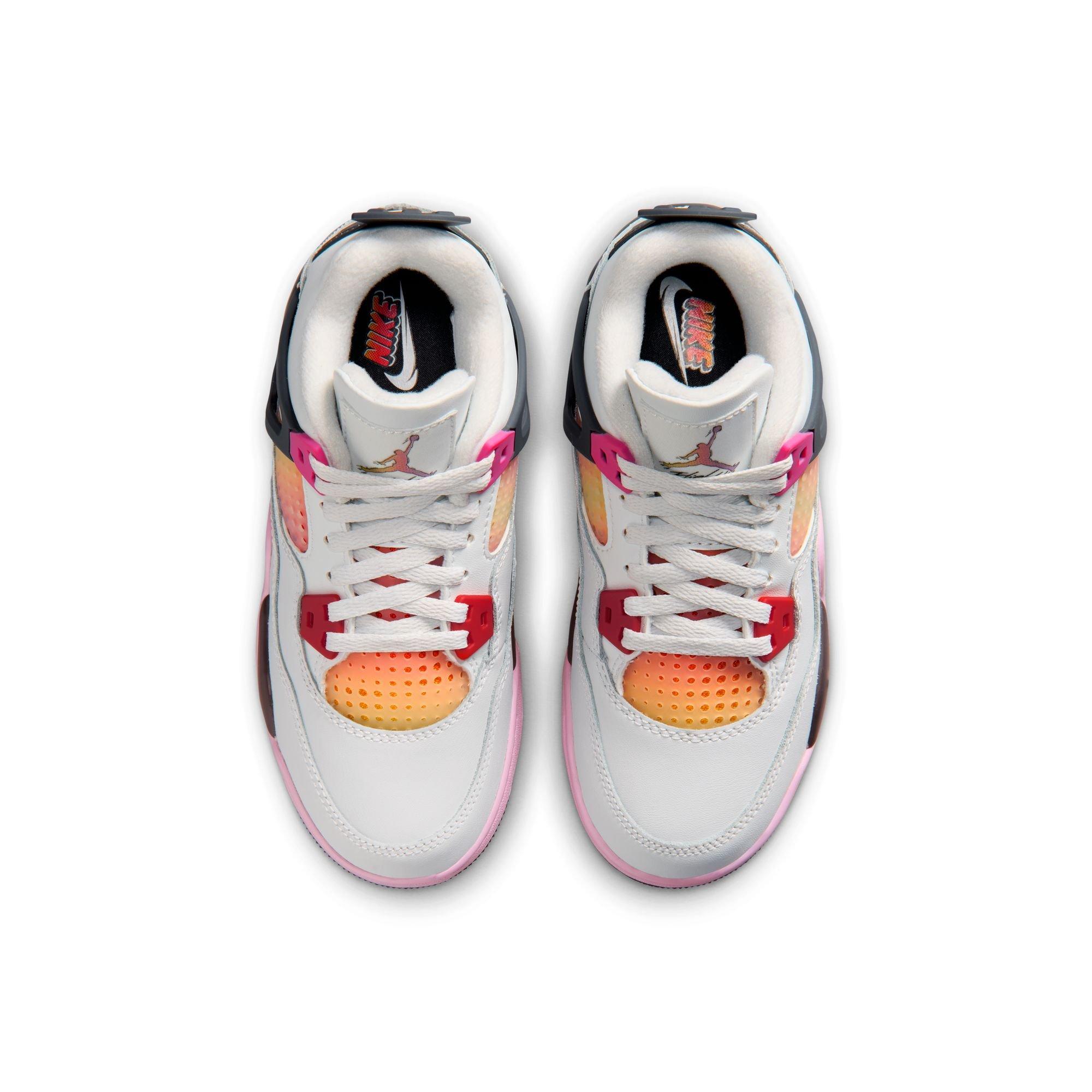 Jordan 4 Retro "Comic" Preschool Kids' Shoe - OFF WHITE/FIRE PINK/ANTHRACITE Thumbnail View 7