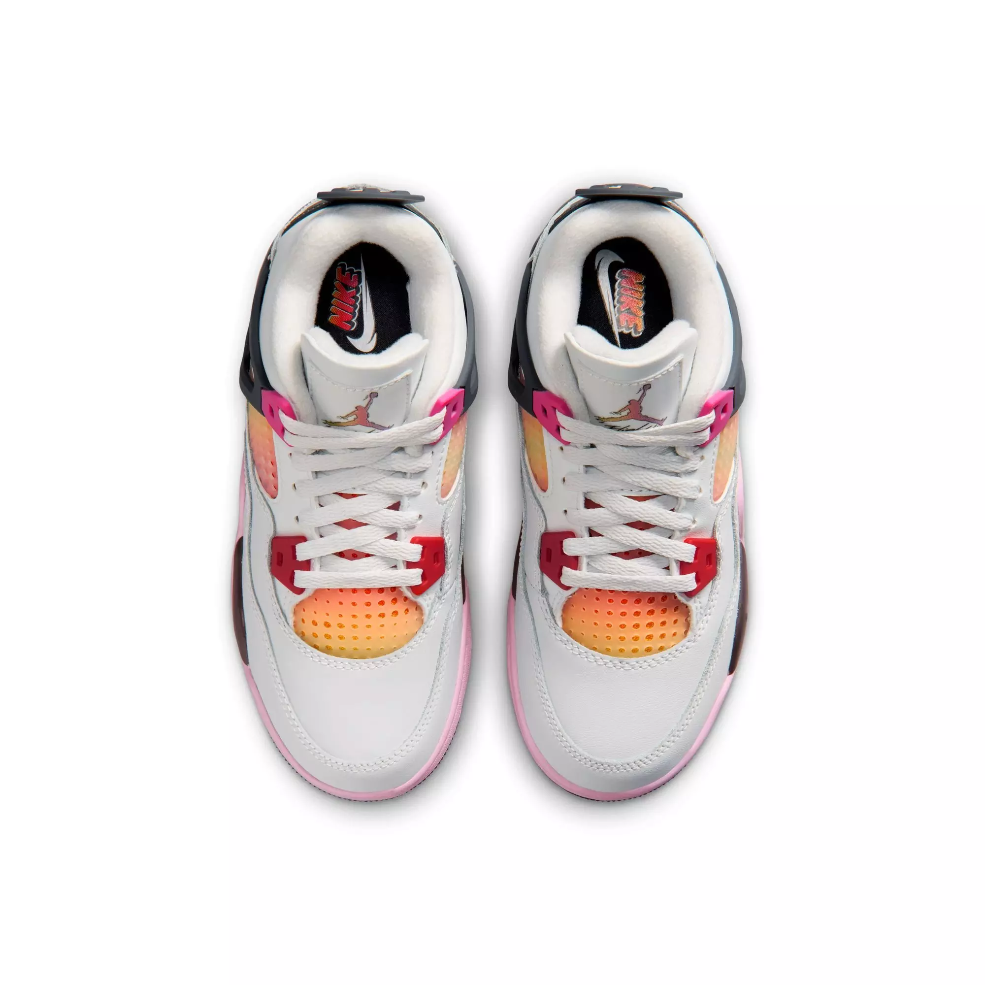 Jordan 4 Retro "Comic" Preschool Kids' Shoe - OFF WHITE/FIRE PINK/ANTHRACITE