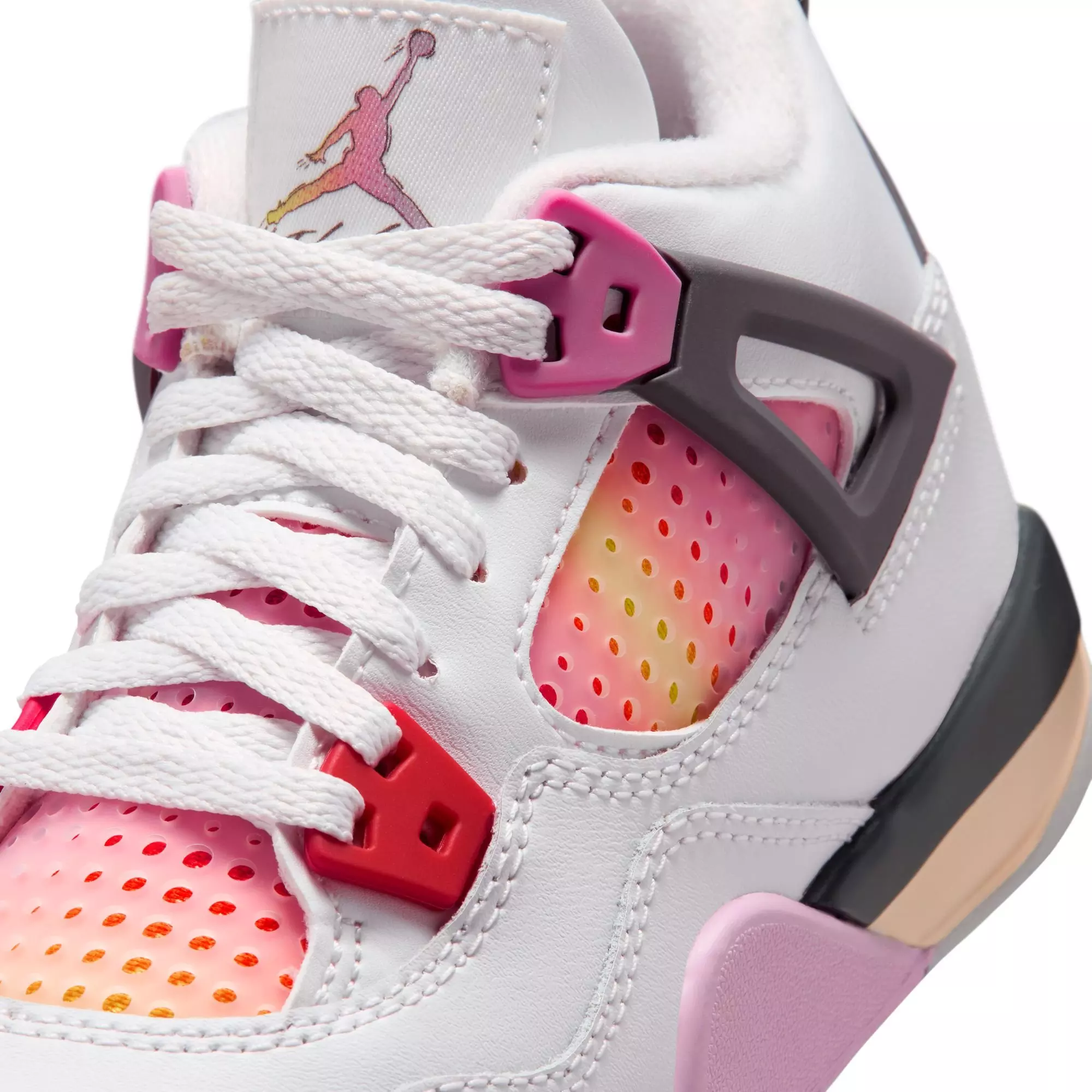 Jordan 4 Retro "Comic" Preschool Kids' Shoe - OFF WHITE/FIRE PINK/ANTHRACITE