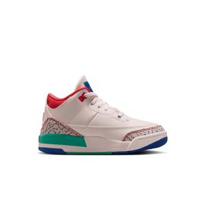 Jordan Retro 3 "Chalk and True Blue" Preschool Kids' Shoe - CHALK/TRACK RED-TRUE BLUE-KINETIC GREEN