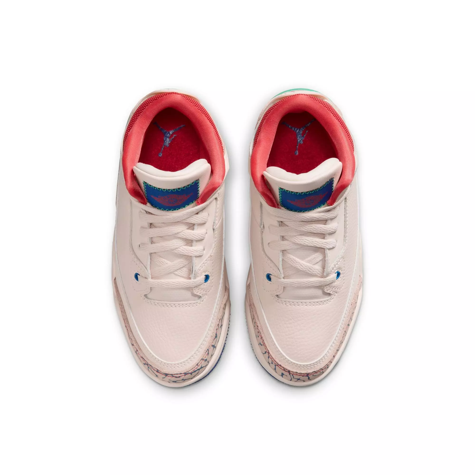 Jordan Retro 3 "Chalk and True Blue" Preschool Kids' Shoe - CHALK/TRACK RED-TRUE BLUE-KINETIC GREEN