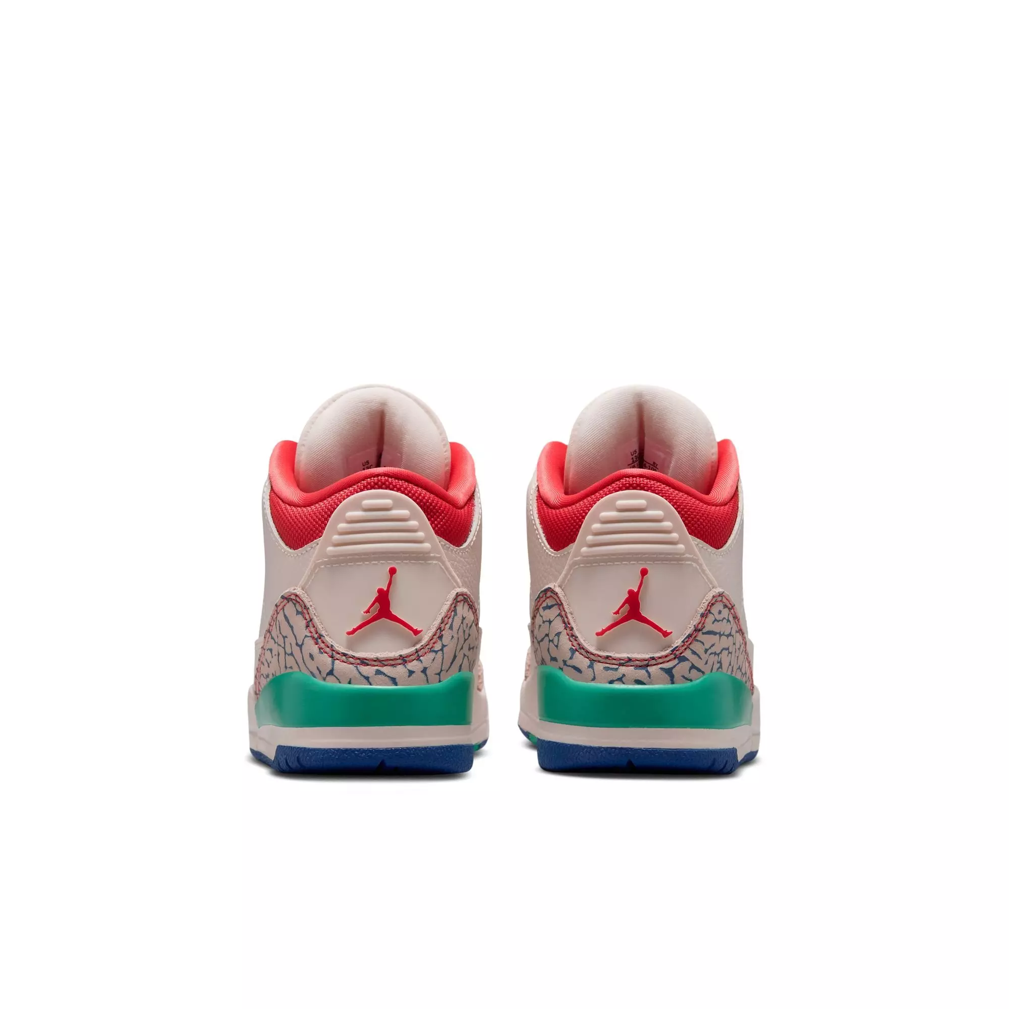 Jordan Retro 3 "Chalk and True Blue" Preschool Kids' Shoe - CHALK/TRACK RED-TRUE BLUE-KINETIC GREEN