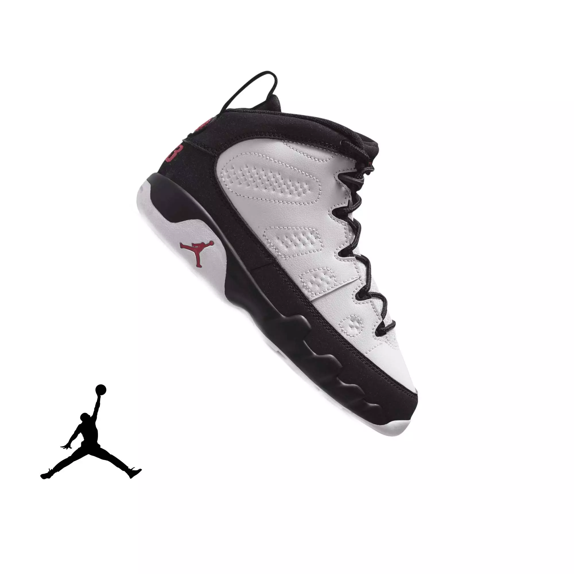 Jordan 9 Retro "Space Jam" Preschool Kids' Shoe - WHITE/TRUE RED/BLACK
