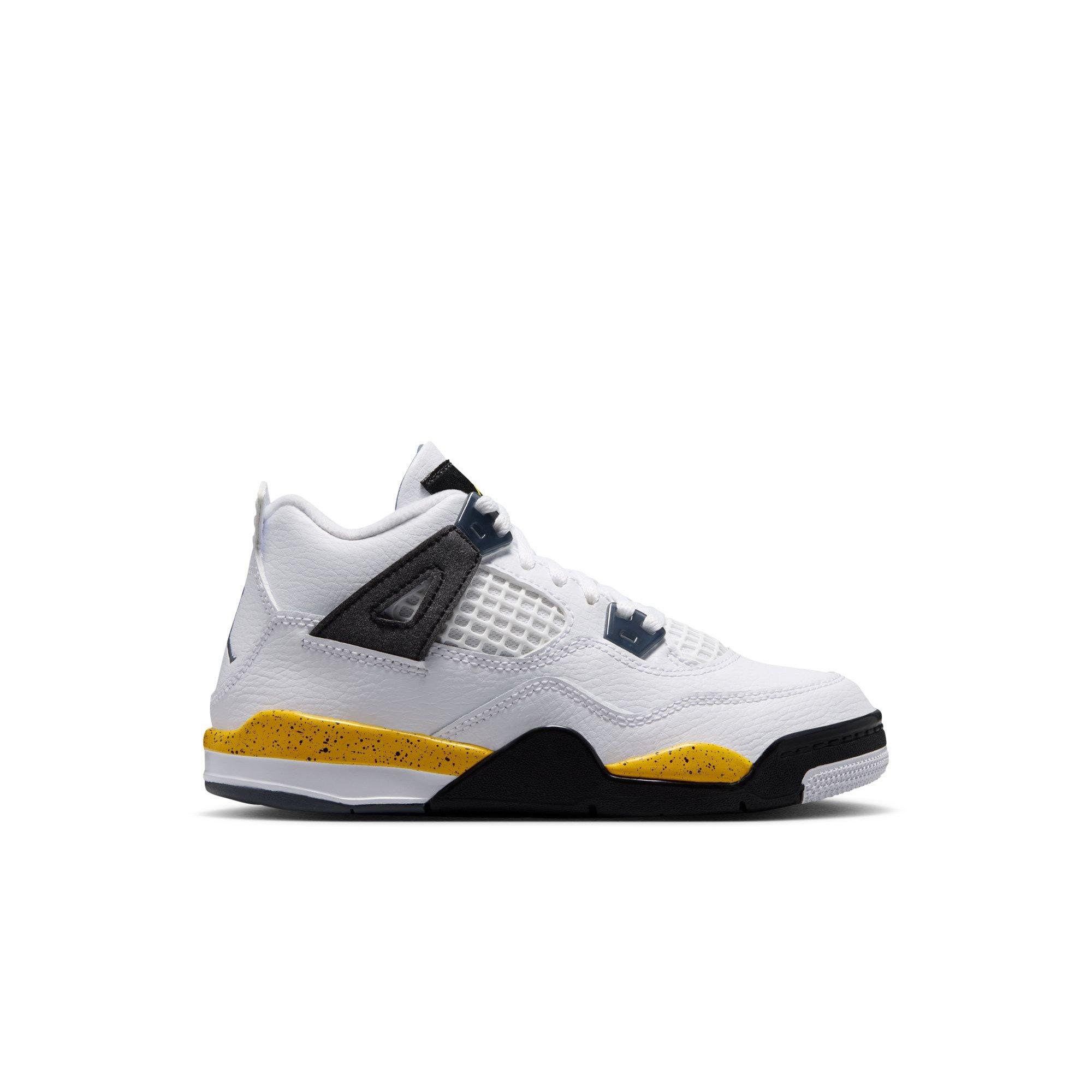 Jordan 4 Retro "Tour Yellow" Preschool Kids' Shoe - WHITE/YELLOW