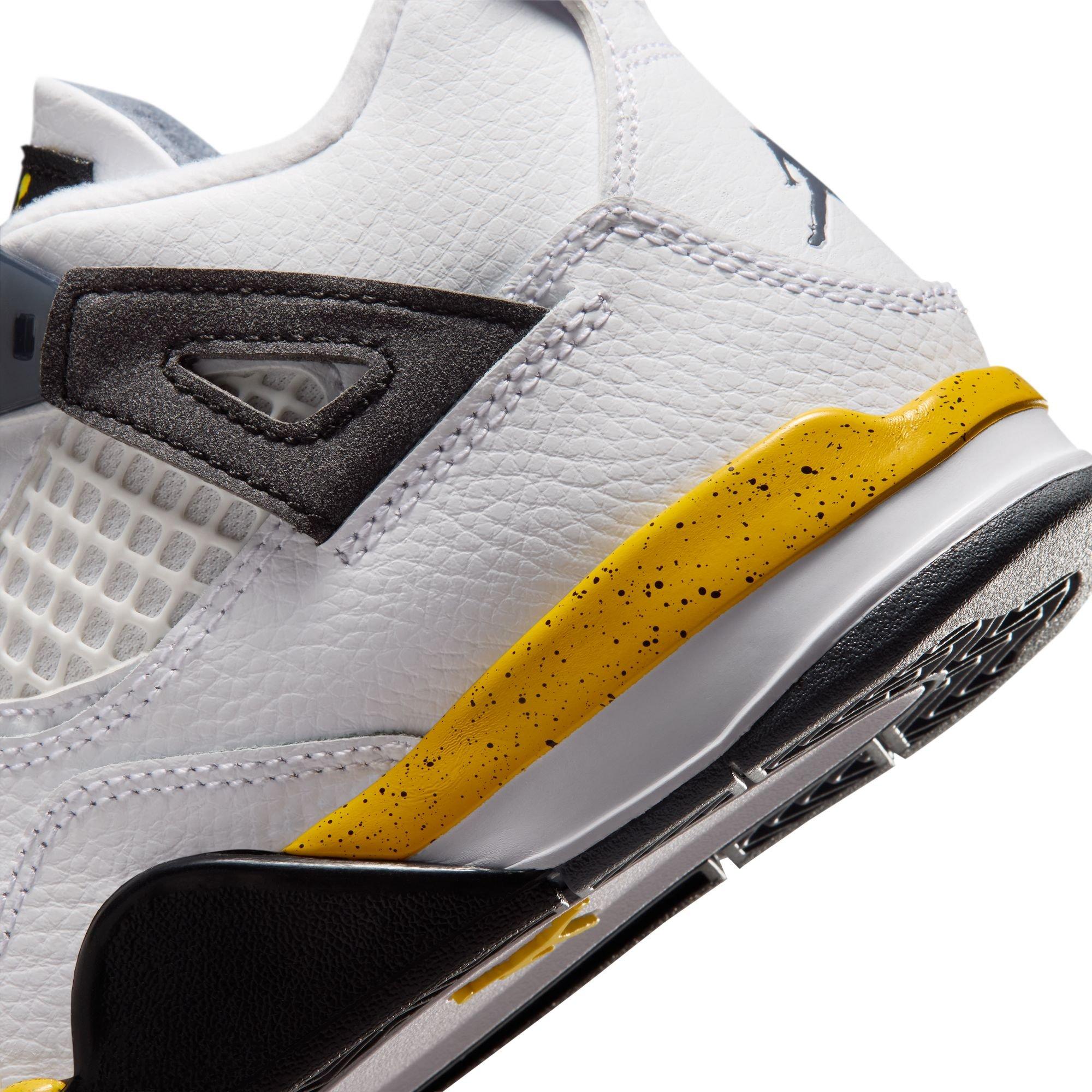 Jordan 4 Retro "Tour Yellow" Preschool Kids' Shoe - WHITE/YELLOW