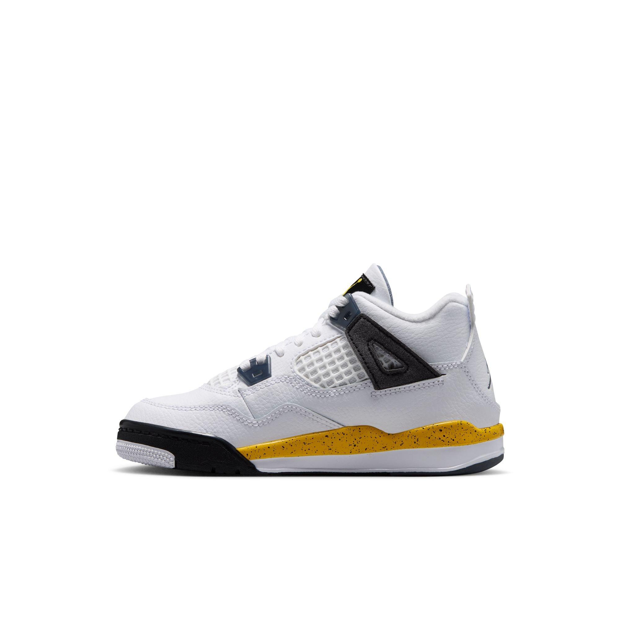 Jordan 4 Retro "Tour Yellow" Preschool Kids' Shoe - WHITE/YELLOW