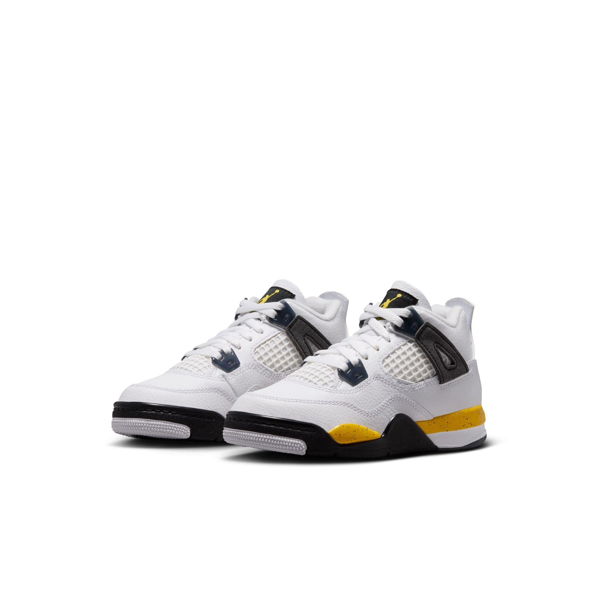Jordan 4 Retro "Tour Yellow" Preschool Kids' Shoe - WHITE/YELLOW