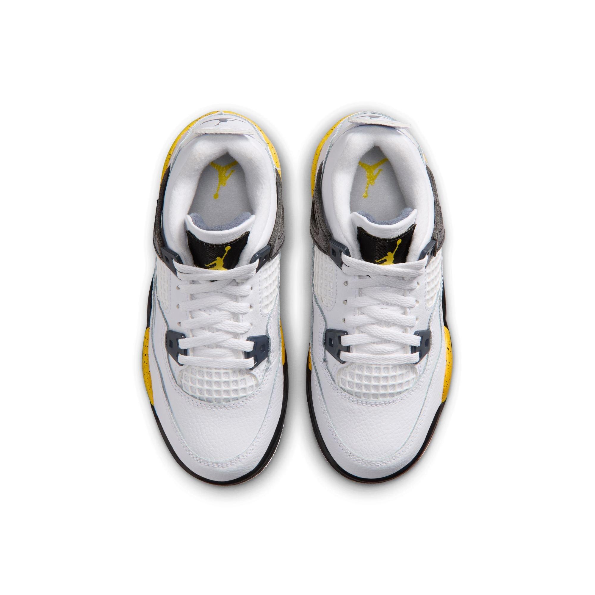 Jordan 4 Retro "Tour Yellow" Preschool Kids' Shoe - WHITE/YELLOW