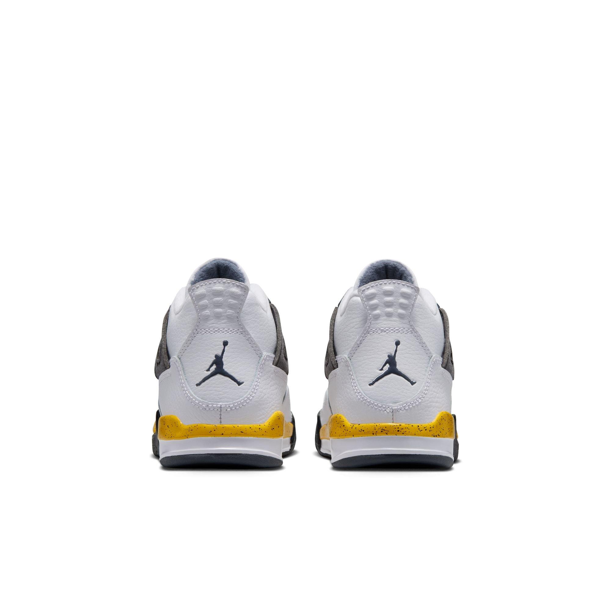 Jordan 4 Retro "Tour Yellow" Preschool Kids' Shoe - WHITE/YELLOW