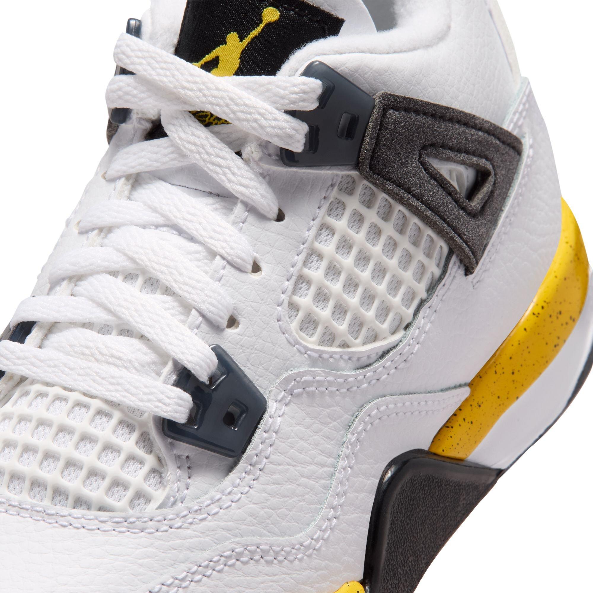 Jordan 4 Retro "Tour Yellow" Preschool Kids' Shoe - WHITE/YELLOW