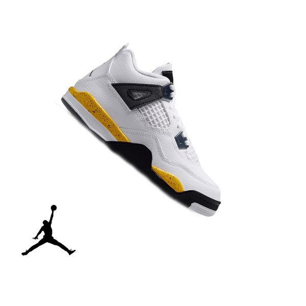 Jordan 4 Retro "Tour Yellow" Preschool Kids' Shoe - WHITE/YELLOW