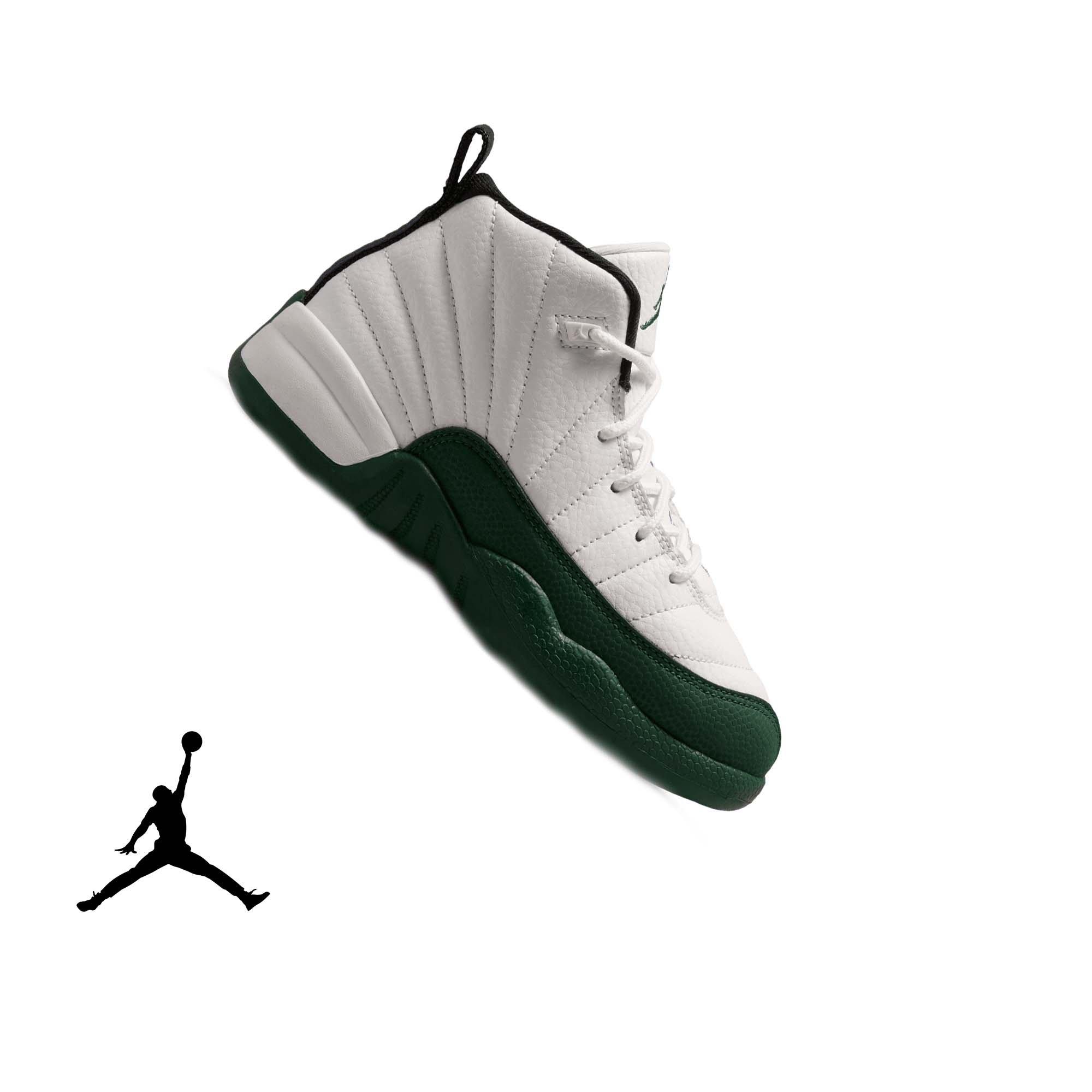 Jordan 12 Retro "Idols Become Rivals" Preschool Kids' Shoe - SUMMIT WHITE/GORGE GREEN/FIERCE PURPLE