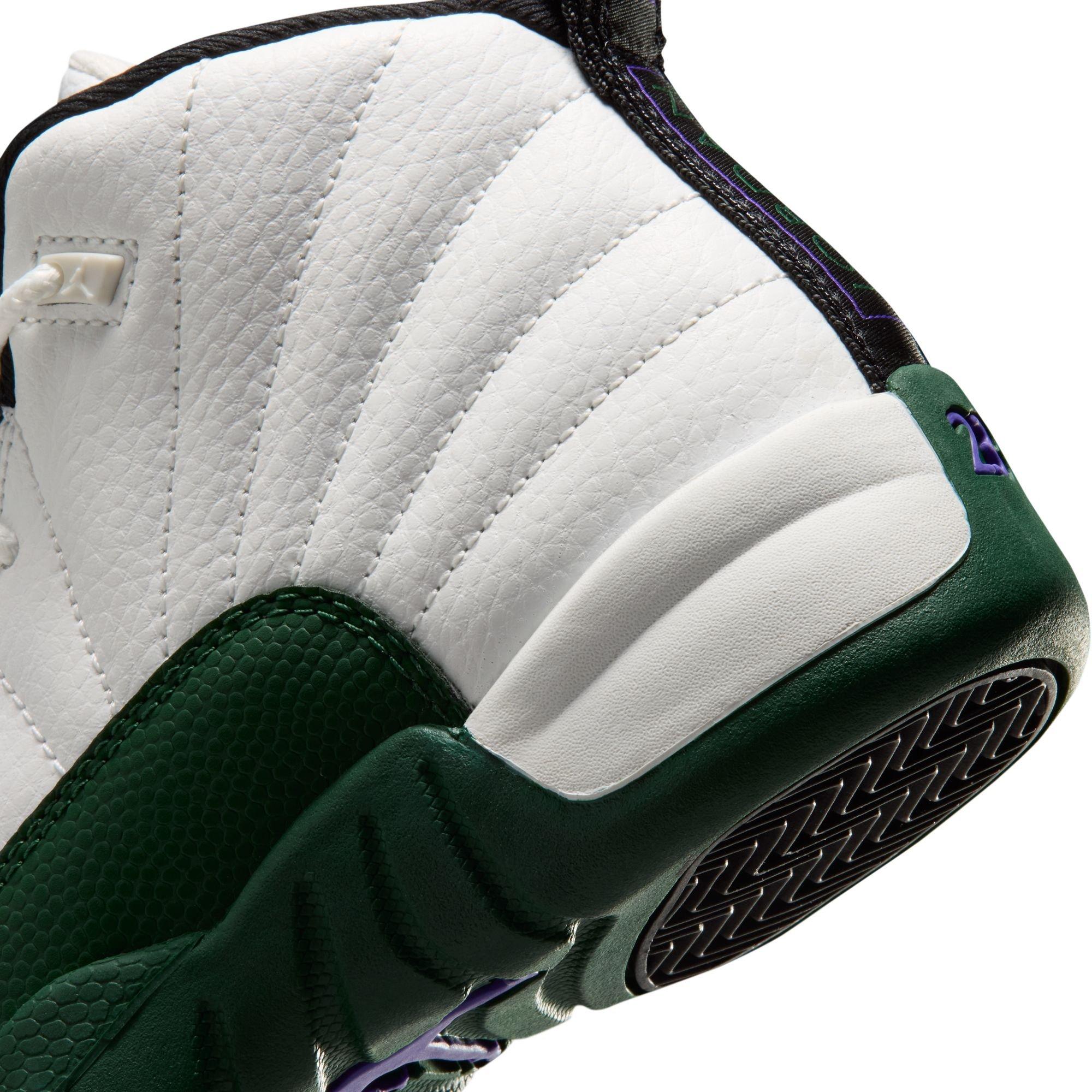Jordan 12 Retro "Idols Become Rivals" Preschool Kids' Shoe - SUMMIT WHITE/GORGE GREEN/FIERCE PURPLE