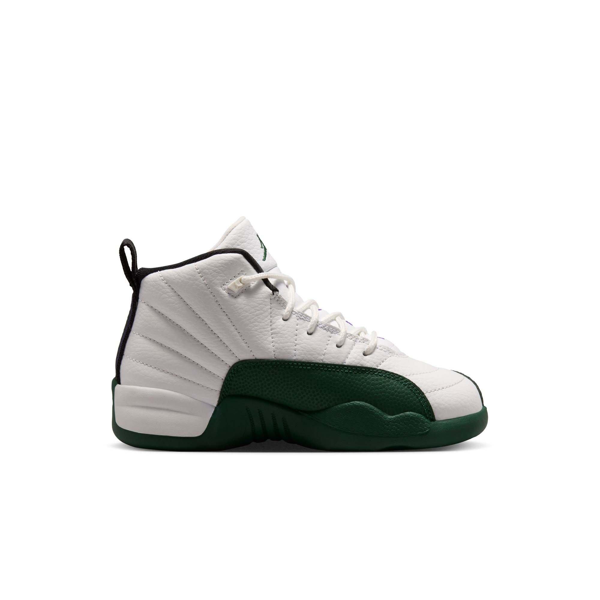 Jordan 12 Retro "Idols Become Rivals" Preschool Kids' Shoe - SUMMIT WHITE/GORGE GREEN/FIERCE PURPLE