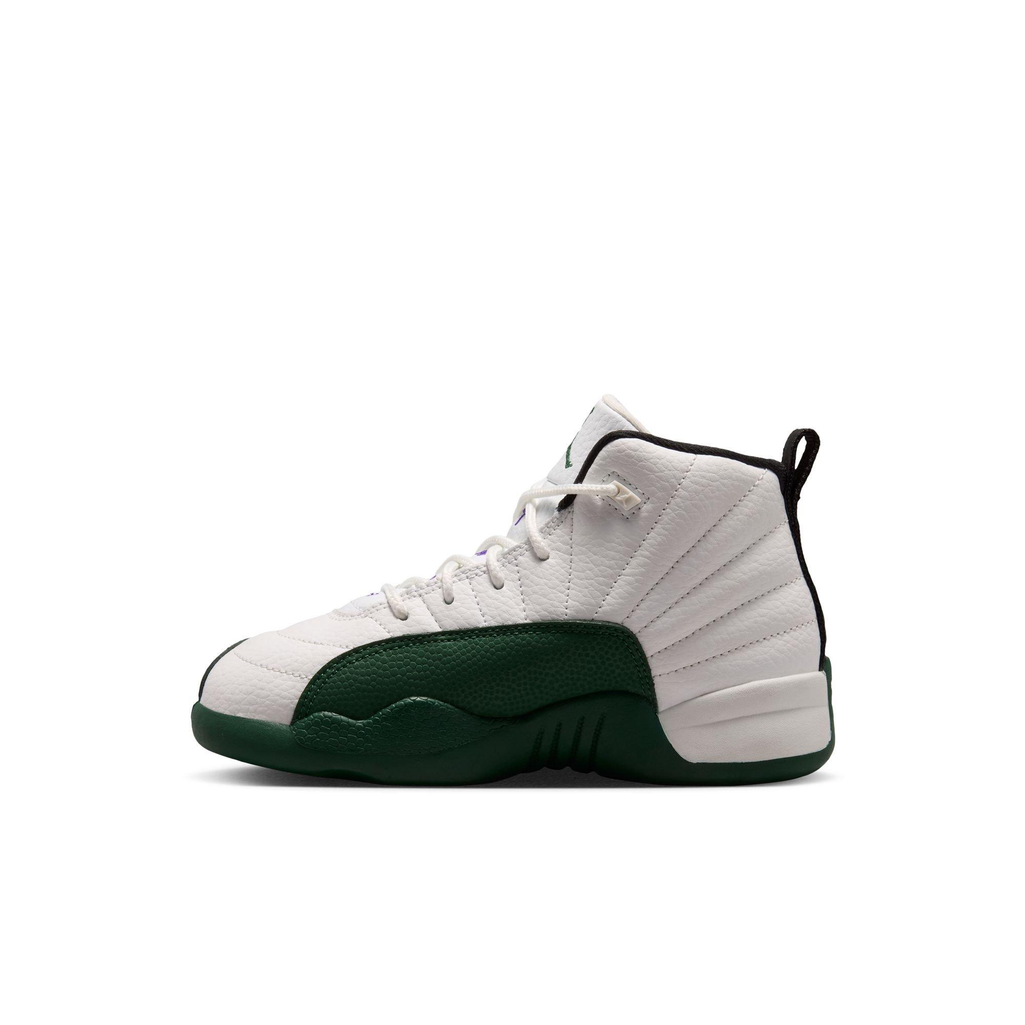Jordan 12 Retro "Idols Become Rivals" Preschool Kids' Shoe - SUMMIT WHITE/GORGE GREEN/FIERCE PURPLE