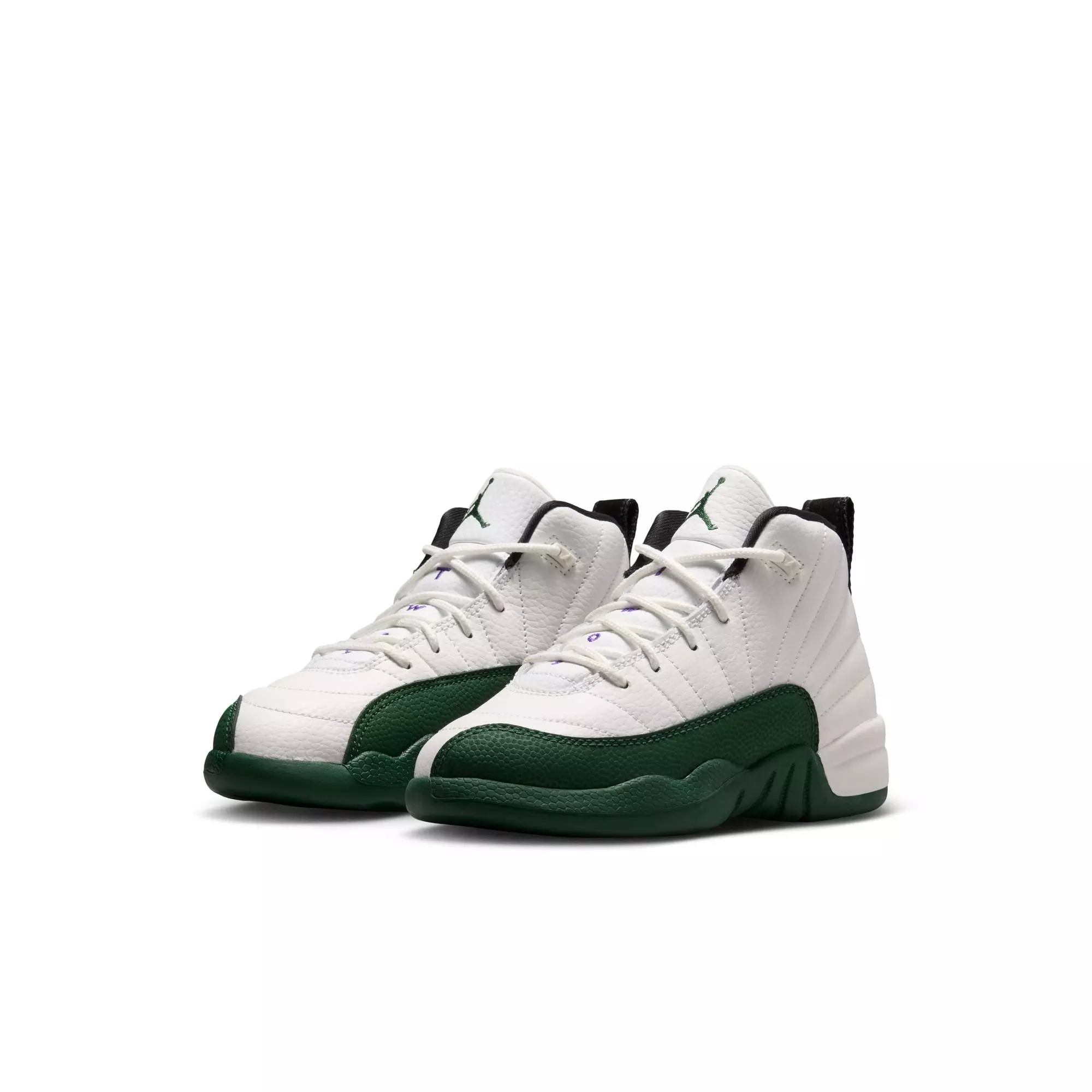 Jordan 12 Retro "Idols Become Rivals" Preschool Kids' Shoe - SUMMIT WHITE/GORGE GREEN/FIERCE PURPLE