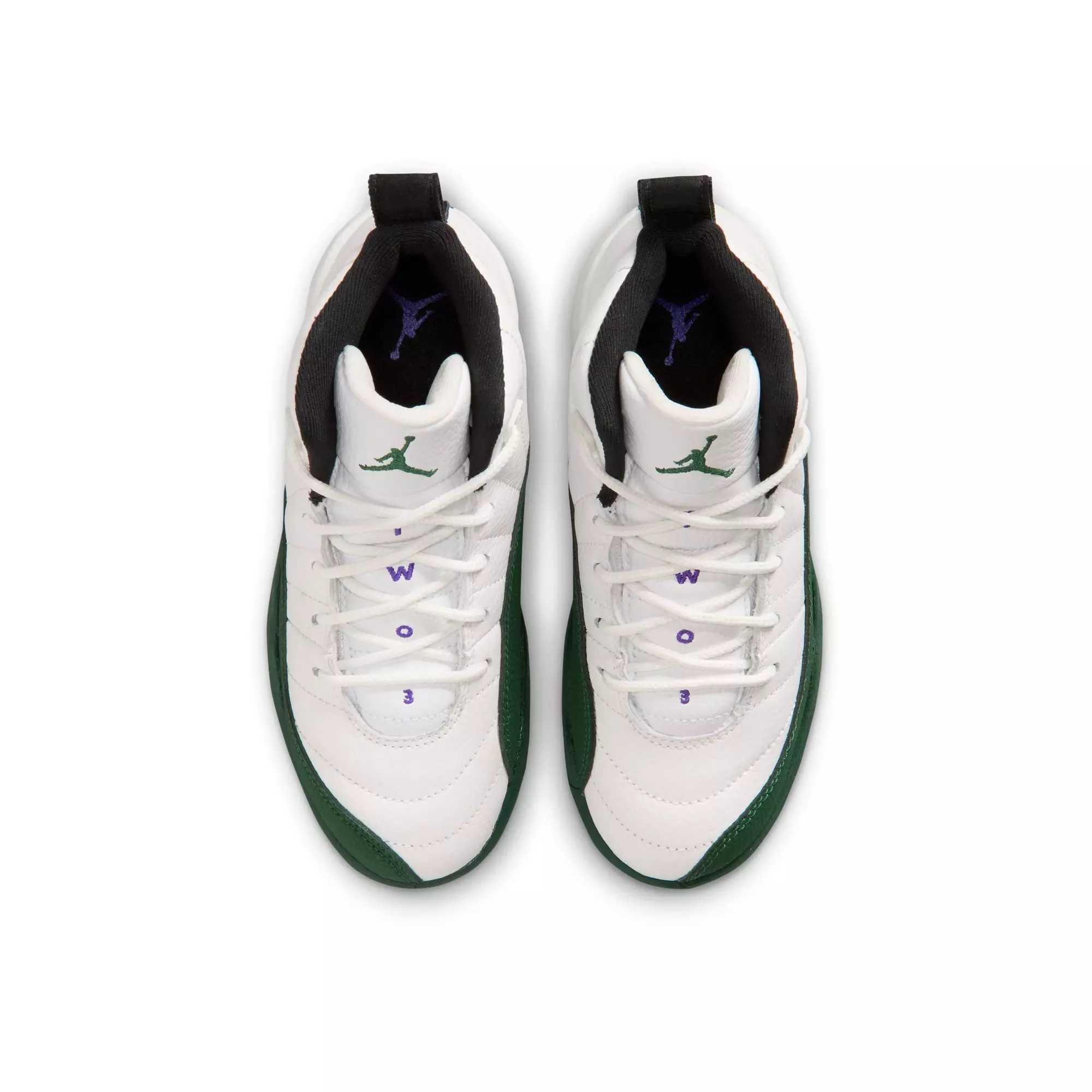Jordan 12 Retro "Idols Become Rivals" Preschool Kids' Shoe - SUMMIT WHITE/GORGE GREEN/FIERCE PURPLE