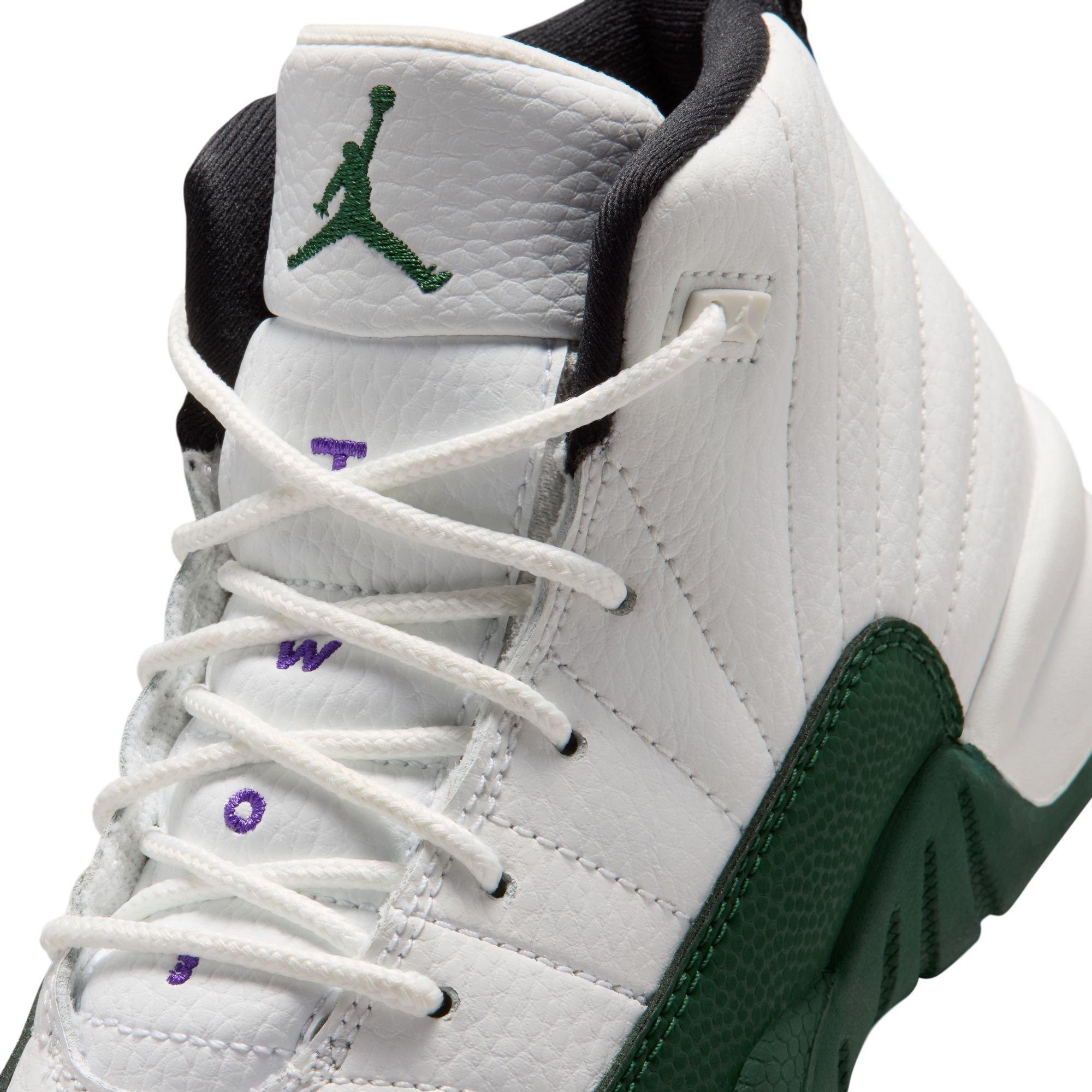 Jordan 12 Retro "Idols Become Rivals" Preschool Kids' Shoe - SUMMIT WHITE/GORGE GREEN/FIERCE PURPLE