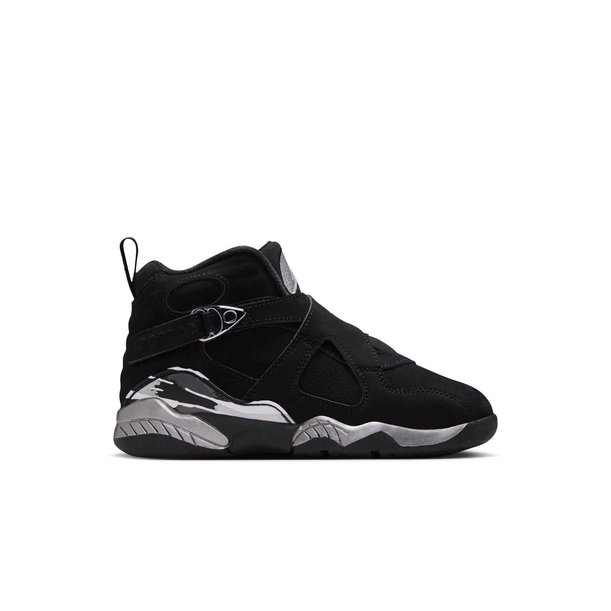 Jordan 8 Retro "Chrome" Preschool Kids' Shoe - BLACK/WHITE/LT GRAPHITE