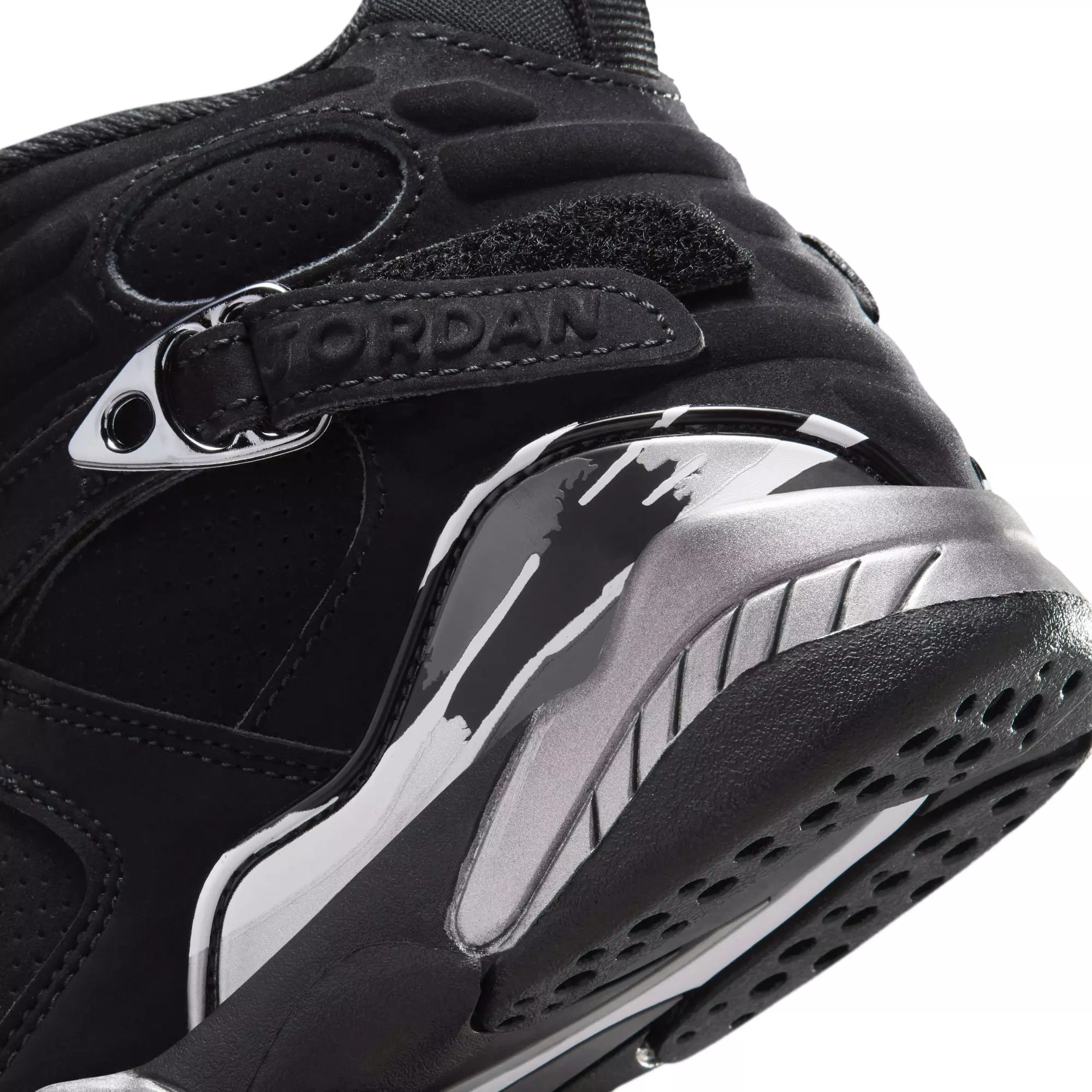Jordan 8 Retro "Chrome" Preschool Kids' Shoe - BLACK/WHITE/LT GRAPHITE