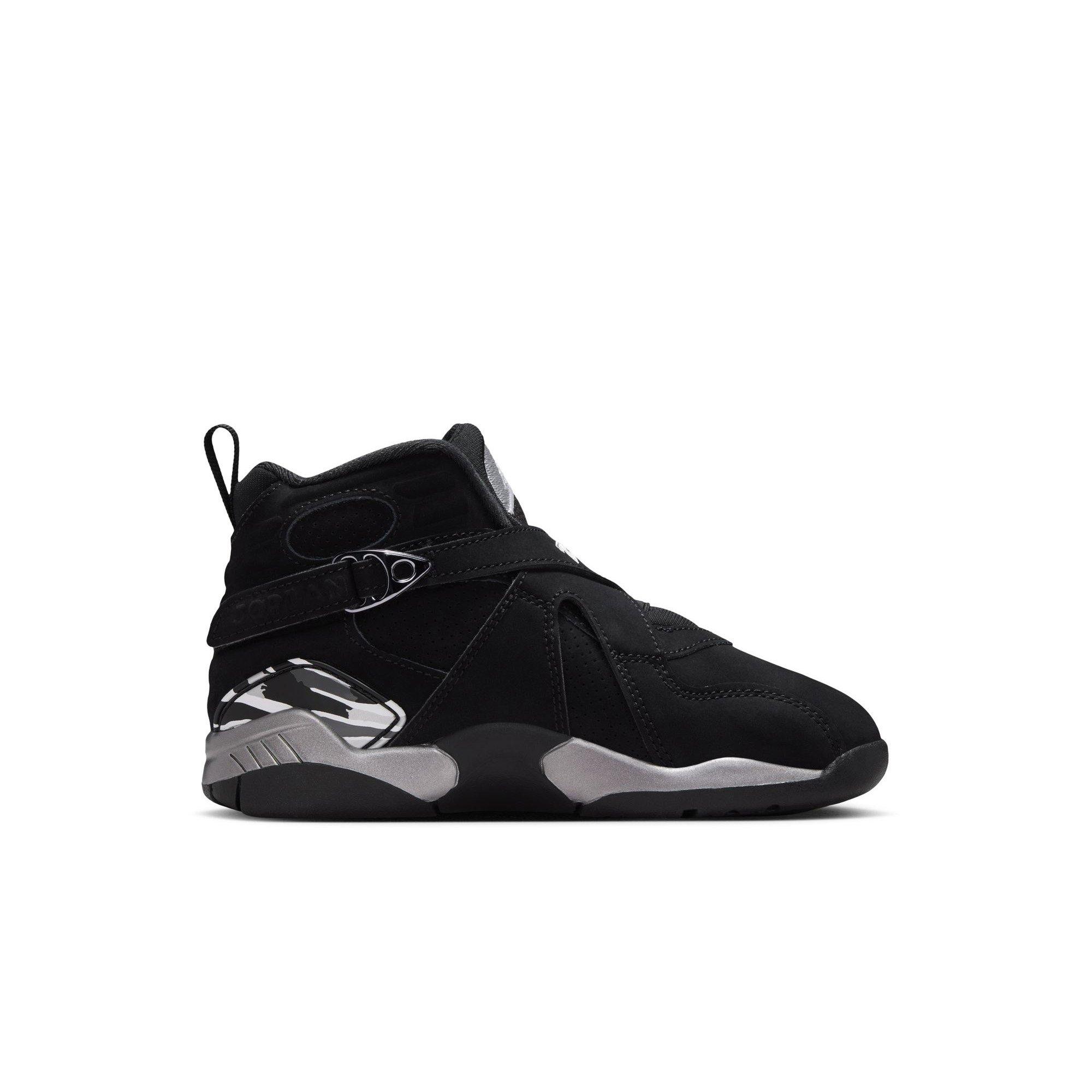 Jordan 8 Retro "Chrome" Preschool Kids' Shoe - BLACK/WHITE/LT GRAPHITE