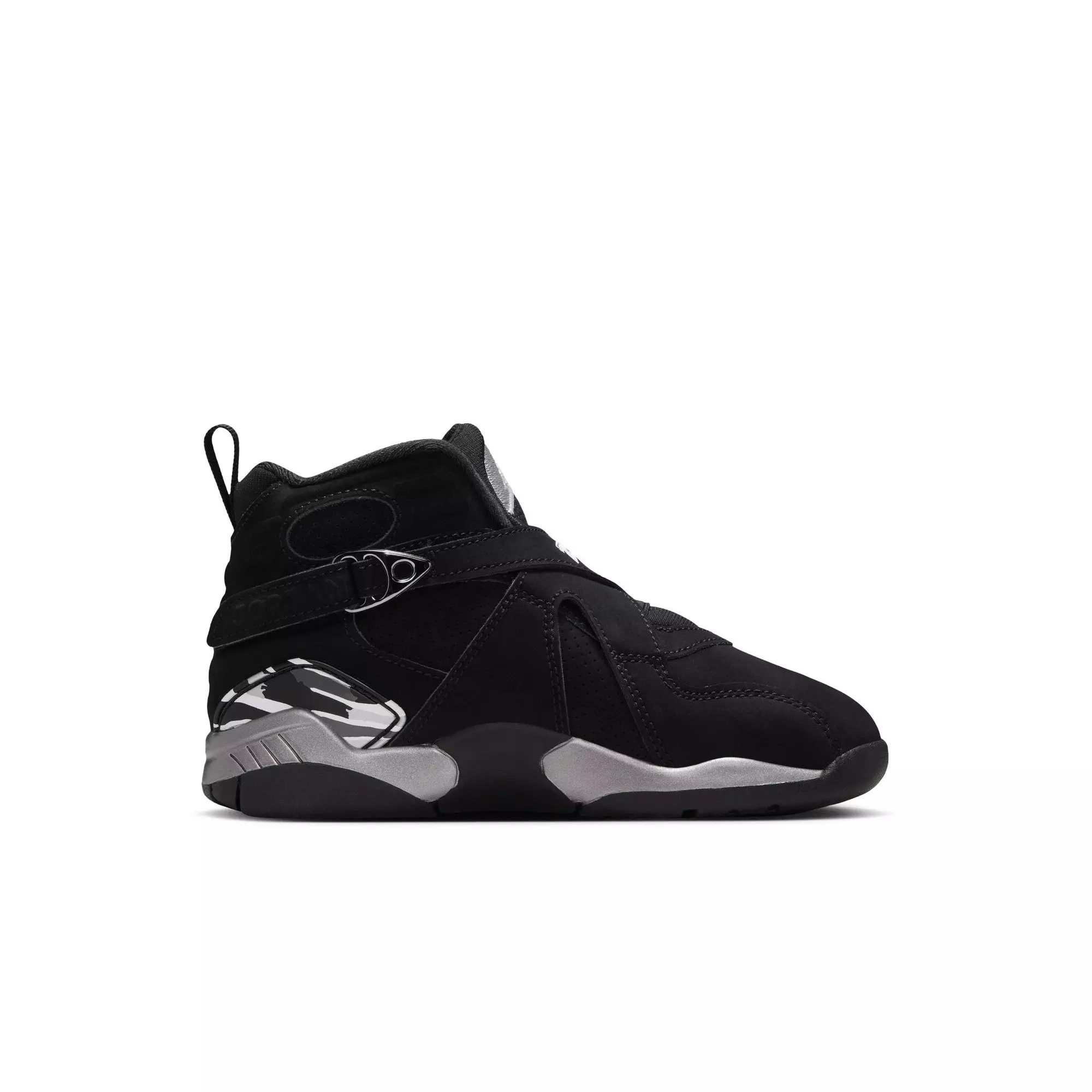 Jordan 8 Retro "Chrome" Preschool Kids' Shoe - BLACK/WHITE/LT GRAPHITE