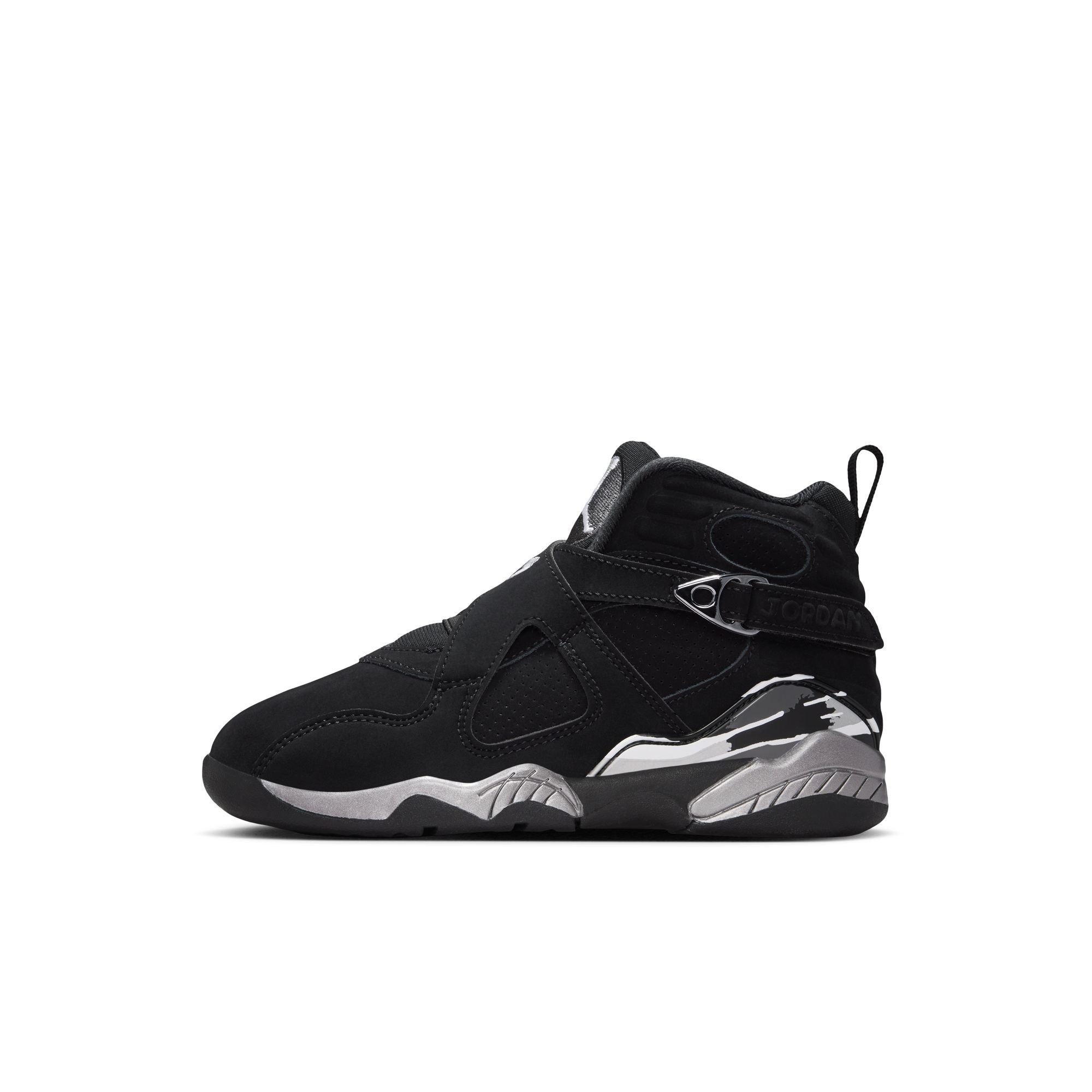 Jordan 8 Retro "Chrome" Preschool Kids' Shoe - BLACK/WHITE/LT GRAPHITE
