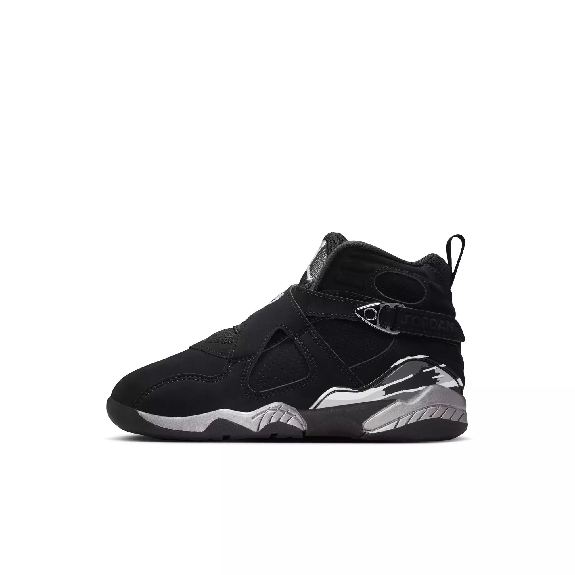 Jordan 8 Retro "Chrome" Preschool Kids' Shoe - BLACK/WHITE/LT GRAPHITE