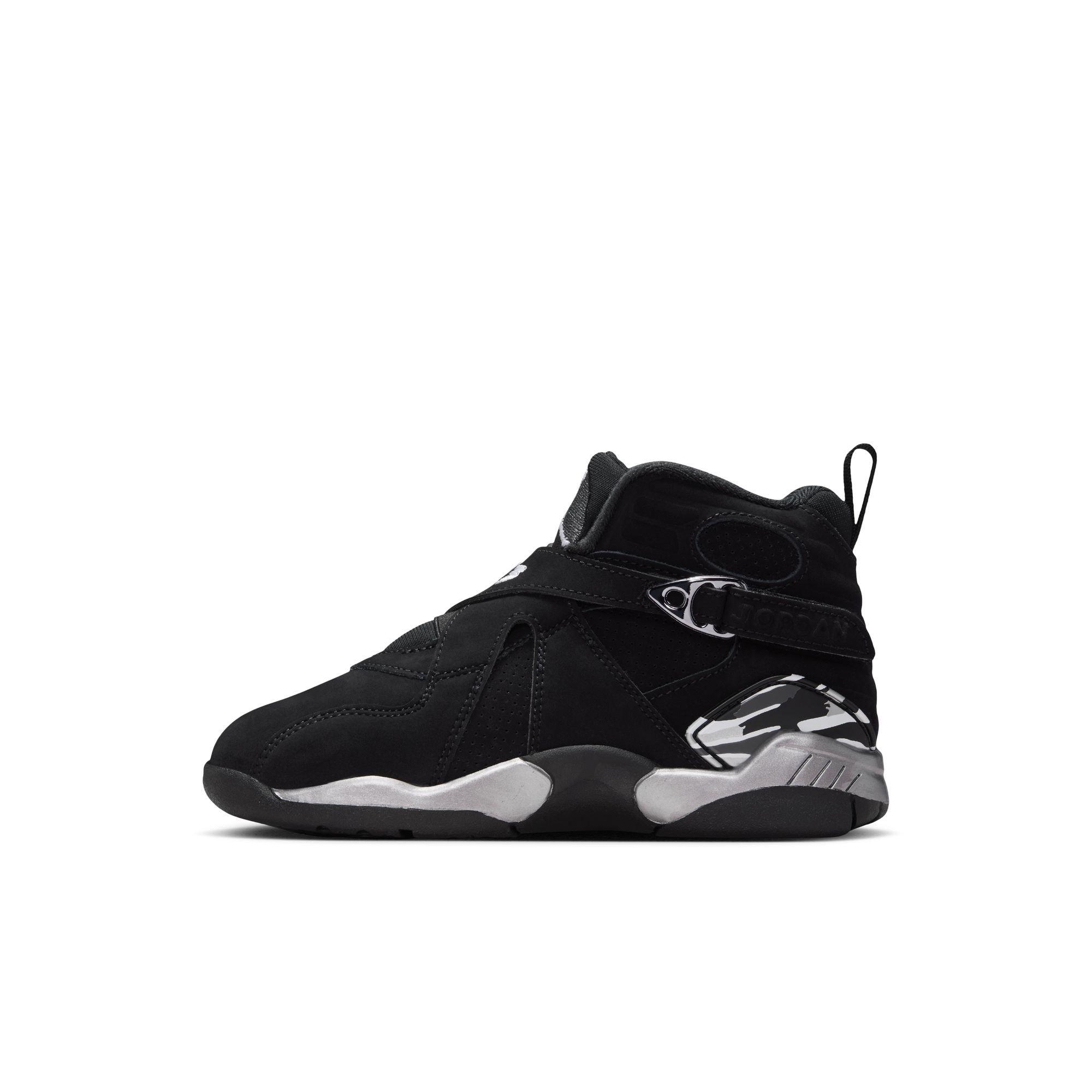 Jordan 8 Retro "Chrome" Preschool Kids' Shoe - BLACK/WHITE/LT GRAPHITE