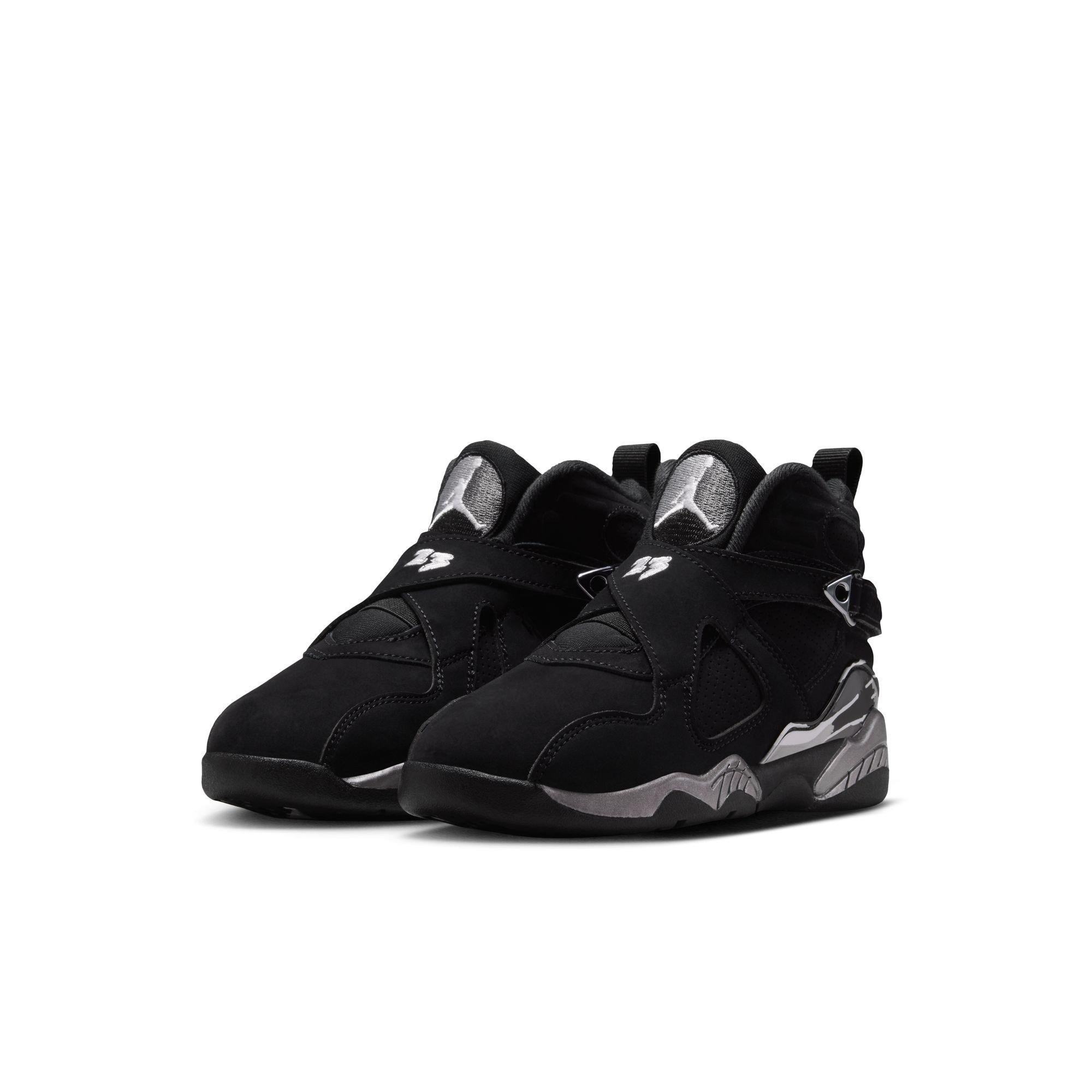 Jordan 8 Retro "Chrome" Preschool Kids' Shoe - BLACK/WHITE/LT GRAPHITE