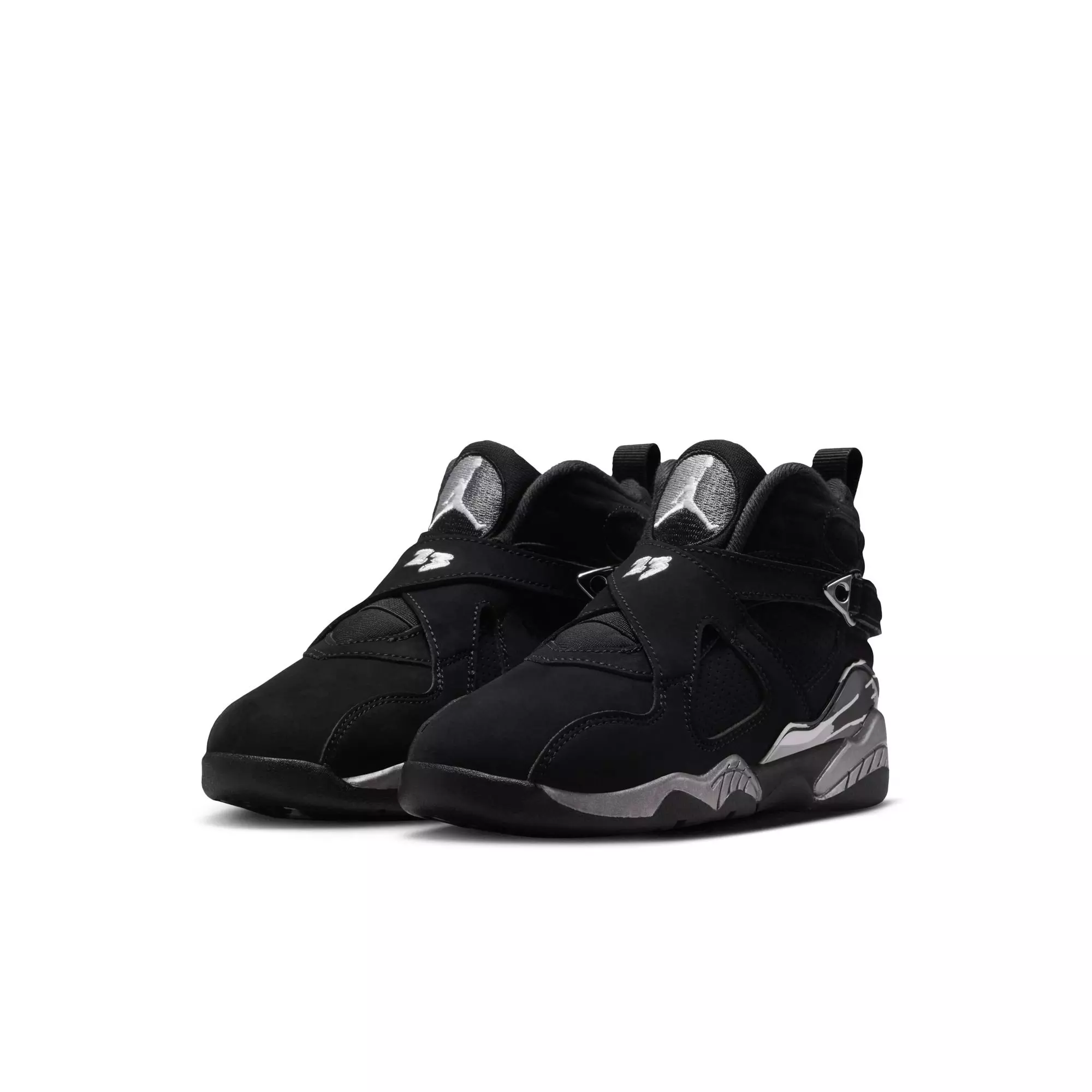 Jordan 8 Retro "Chrome" Preschool Kids' Shoe - BLACK/WHITE/LT GRAPHITE