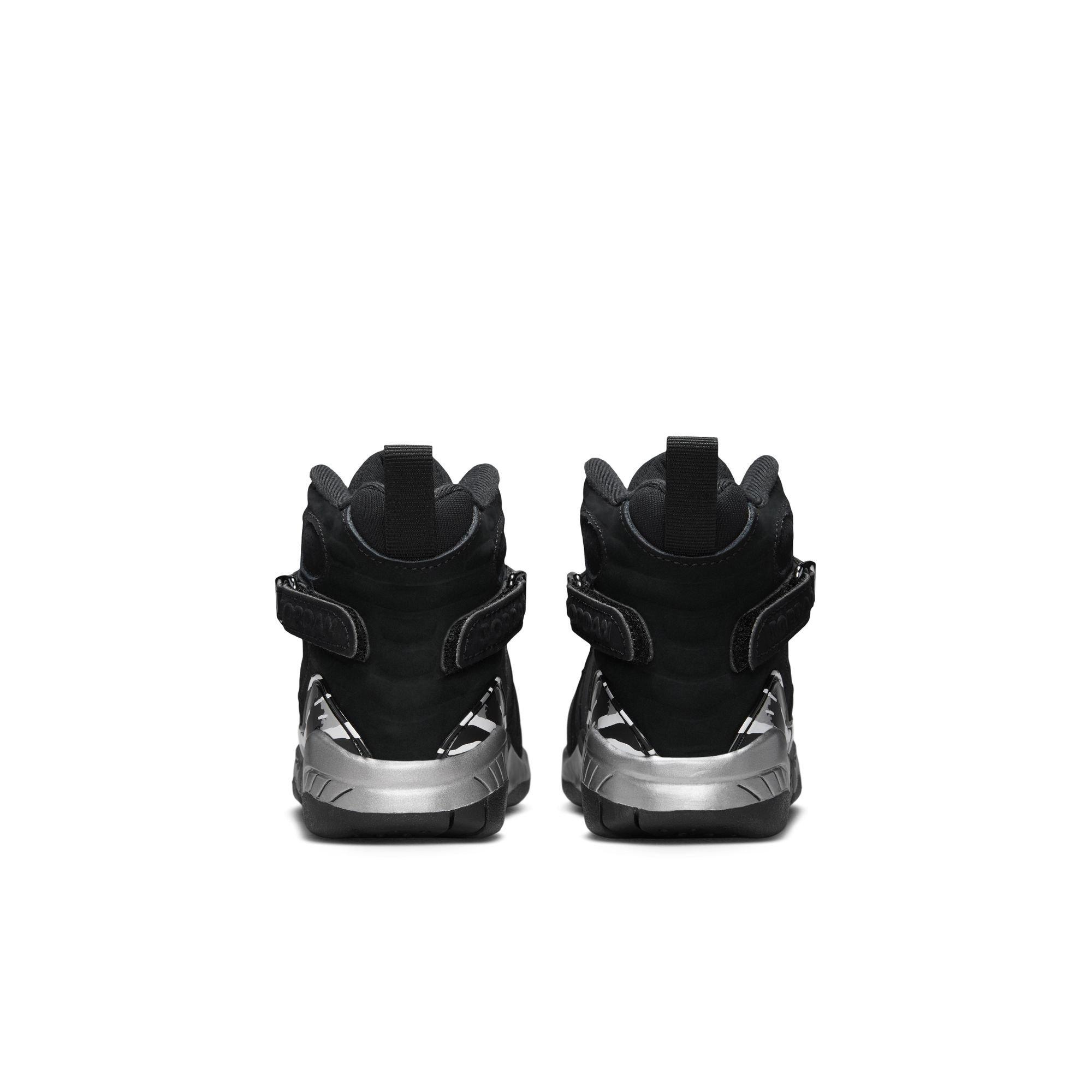 Jordan 8 Retro "Chrome" Preschool Kids' Shoe - BLACK/WHITE/LT GRAPHITE