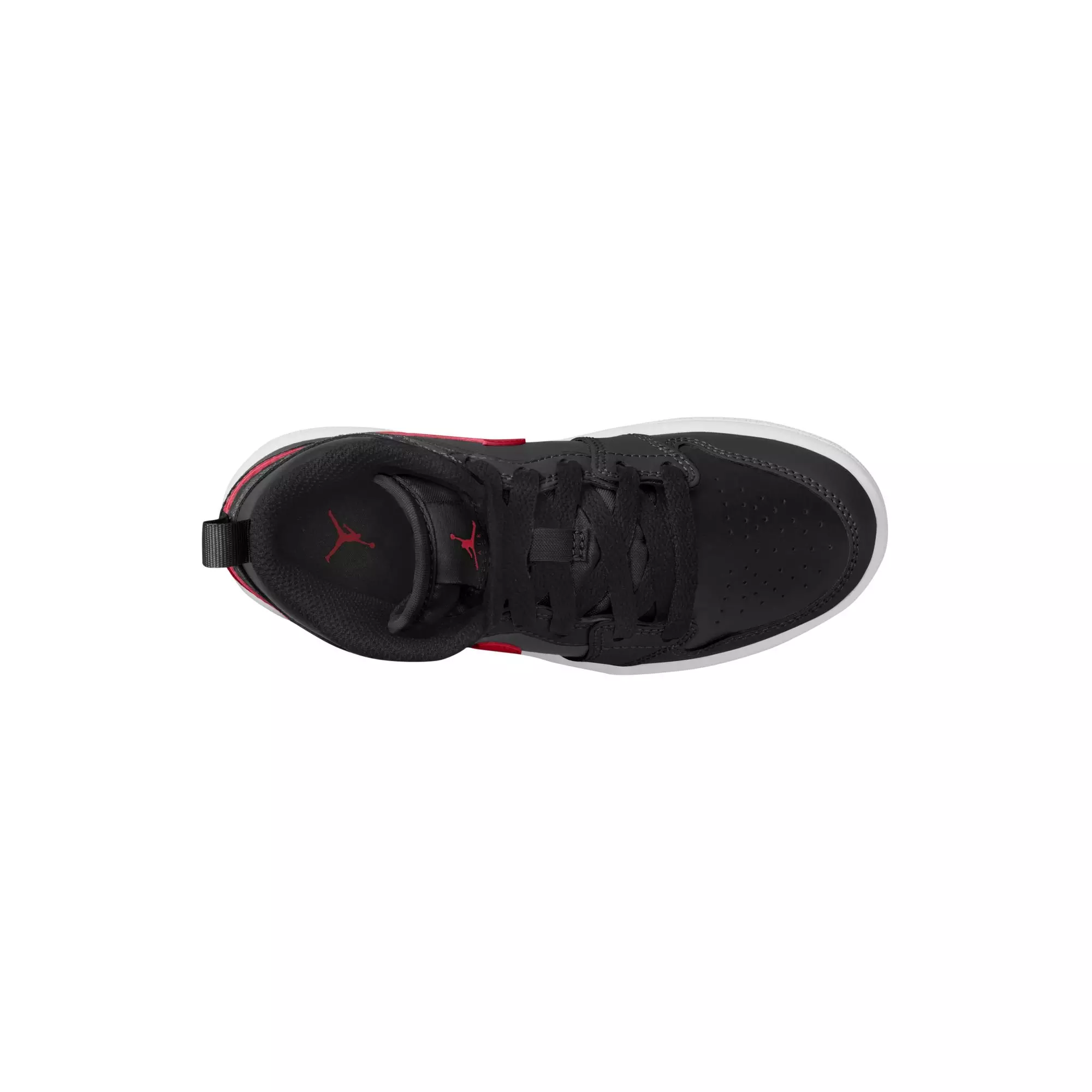 Jordan 1 Mid "Black/University Red/White" Preschool Boys' Shoe - BLACK/RED